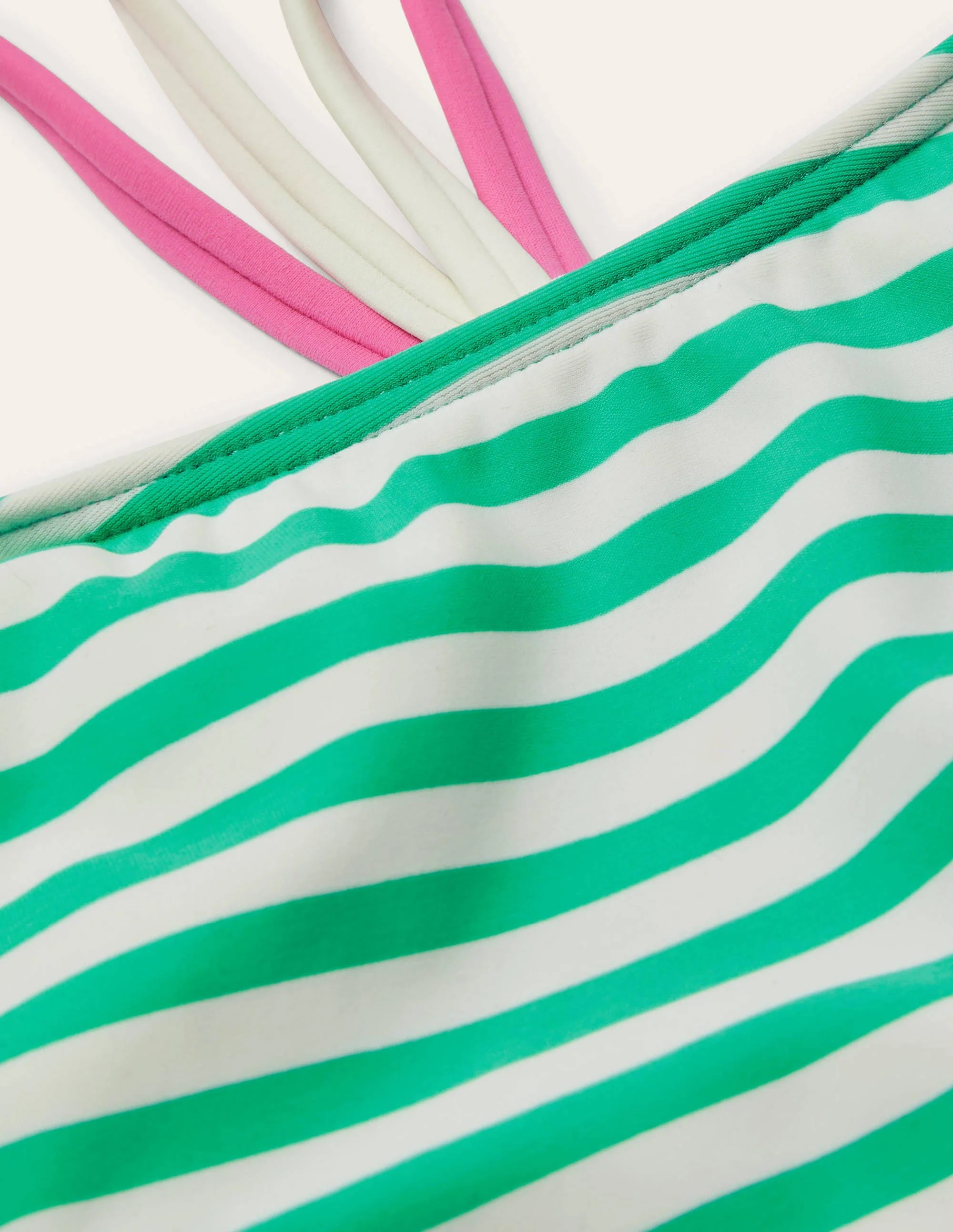 Patterned Tankini Top-Light Green/ Ivory - Image 3
