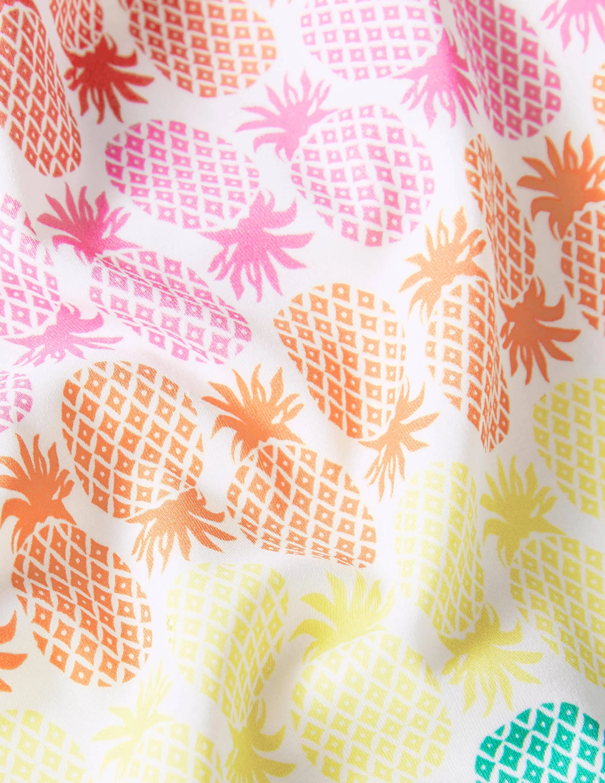 Patterned Tankini Top-Multi Rainbow Pineapple Geo - Image 3