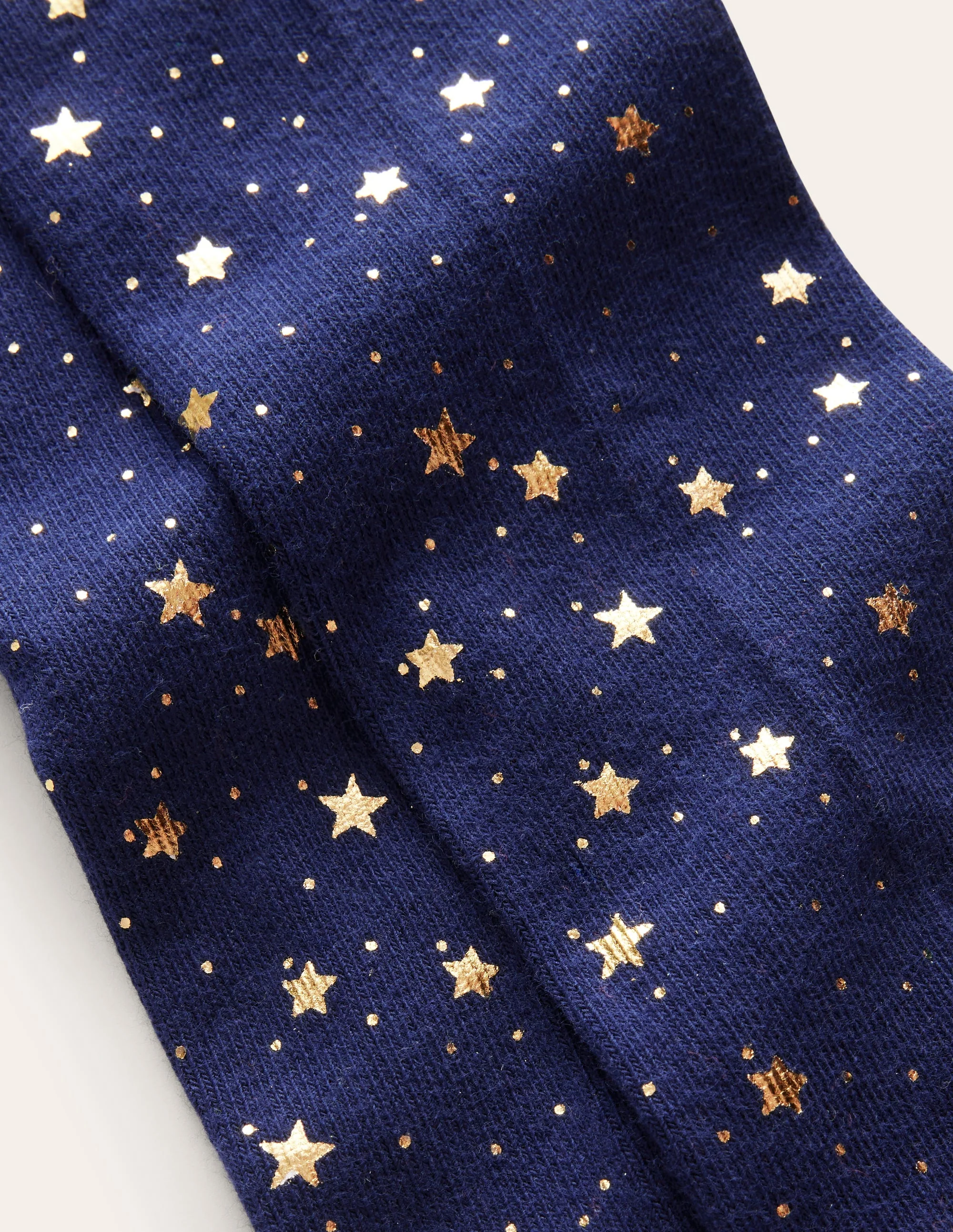 Patterned Tights-Navy Foil Stars - Image 3