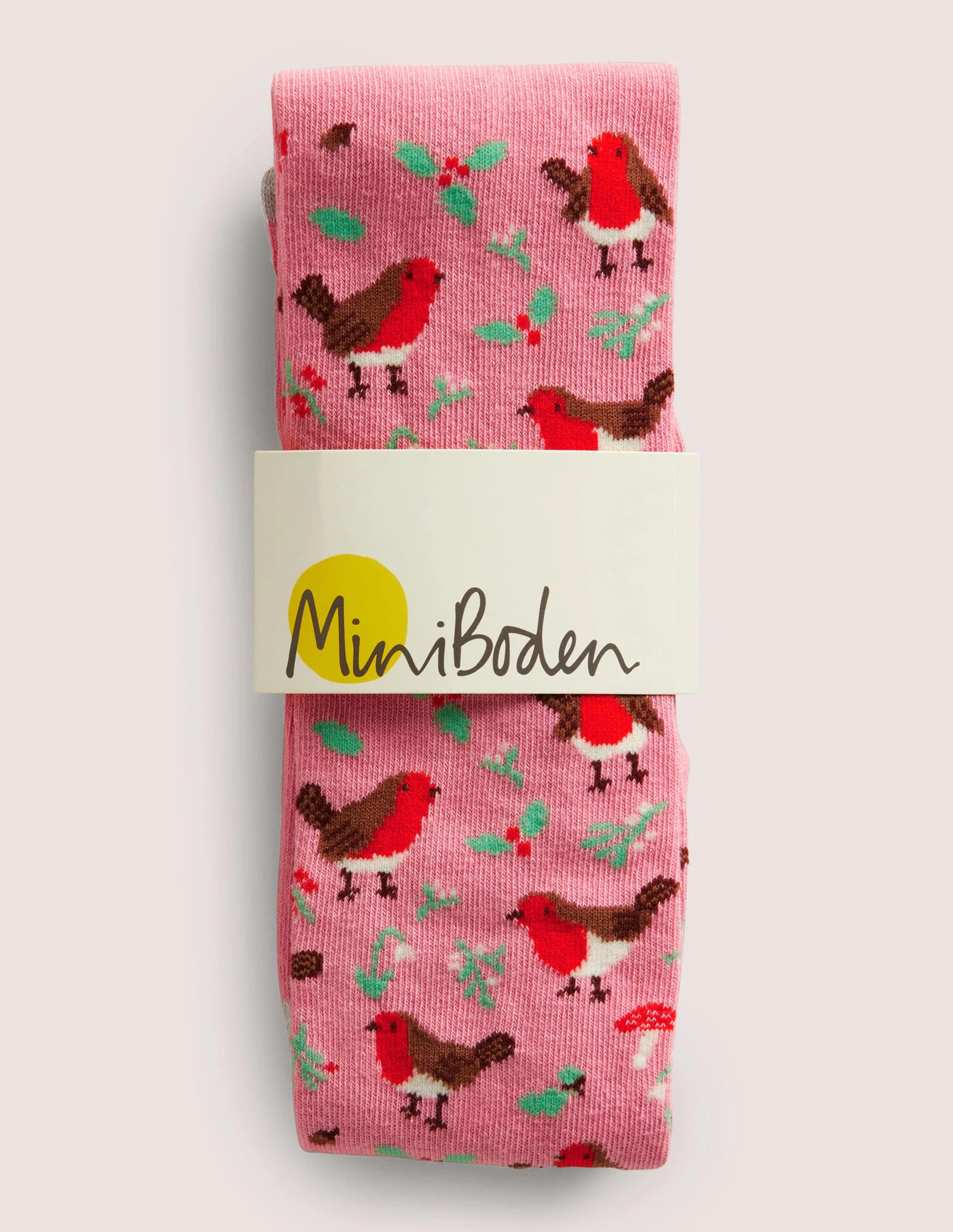 Patterned Tights-Pink Robins - Image 2