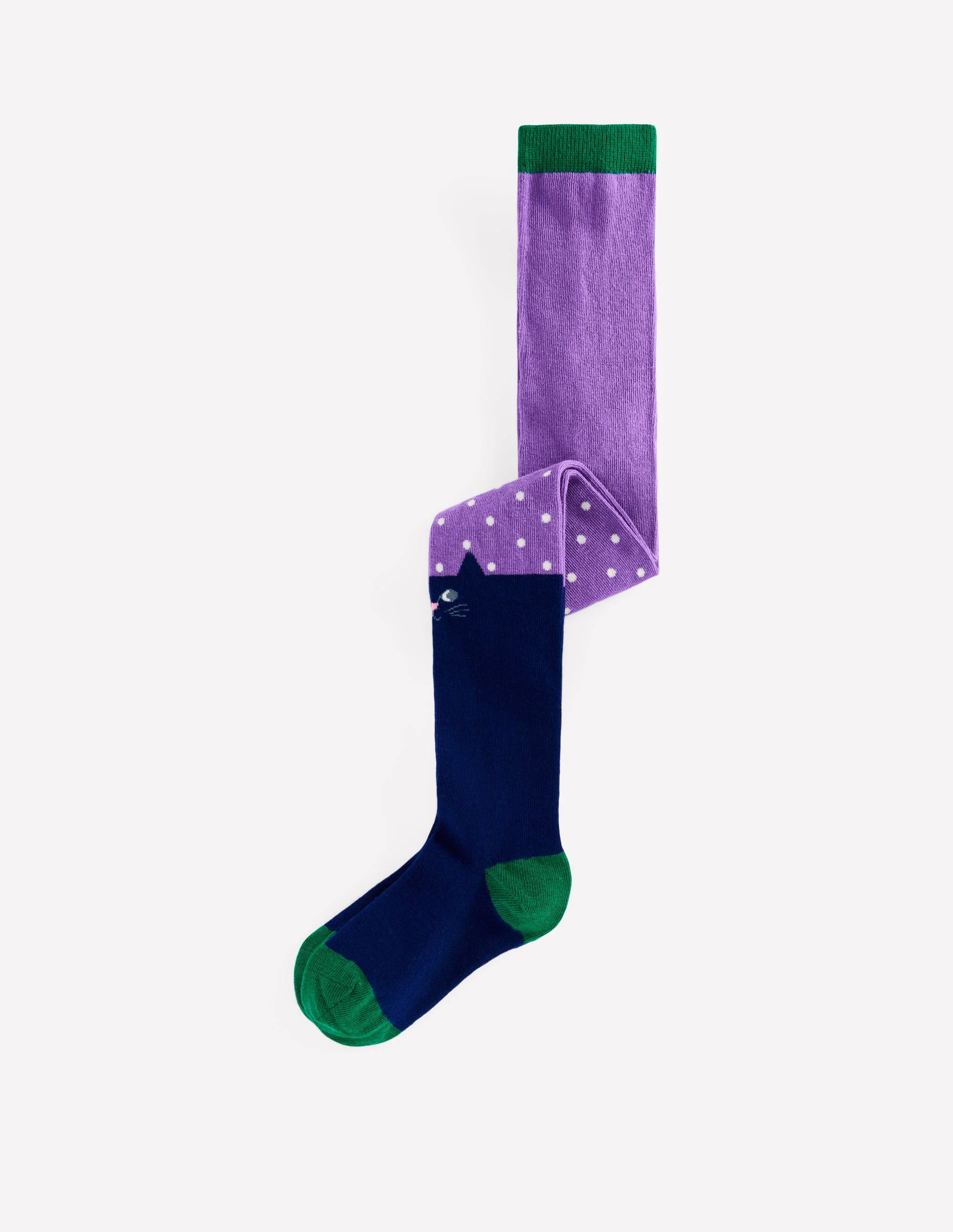 Patterned Tights-Purple Topaz Cats
