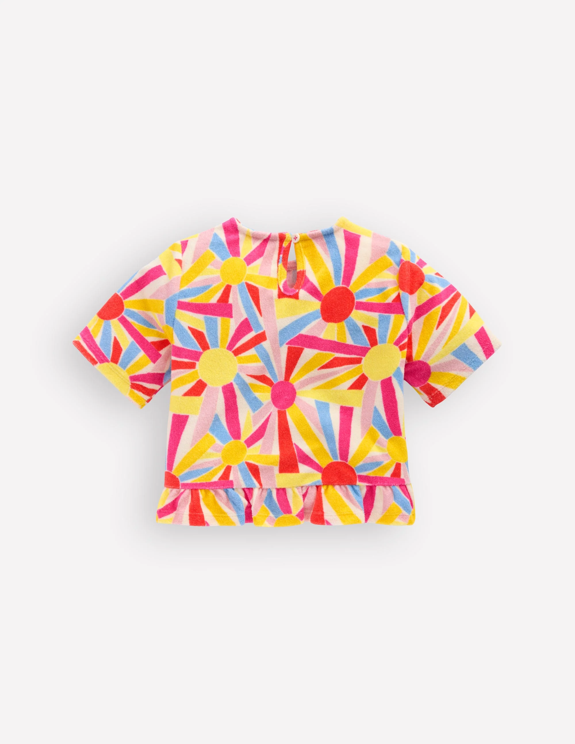 Peplum Towelling Top-Ivory Sunburst - Image 3
