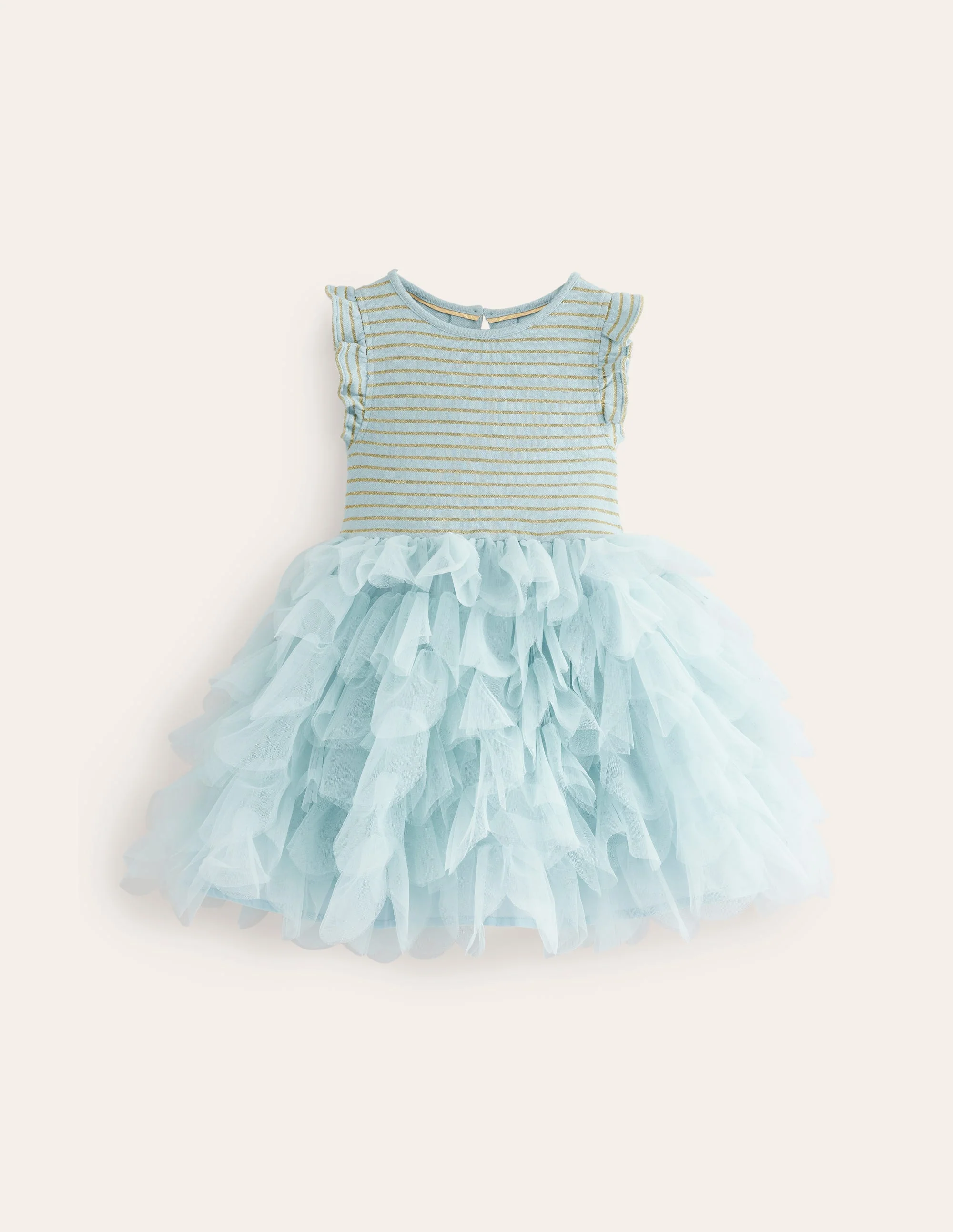 Petal Skirt Tulle Dress-Vintage Blue