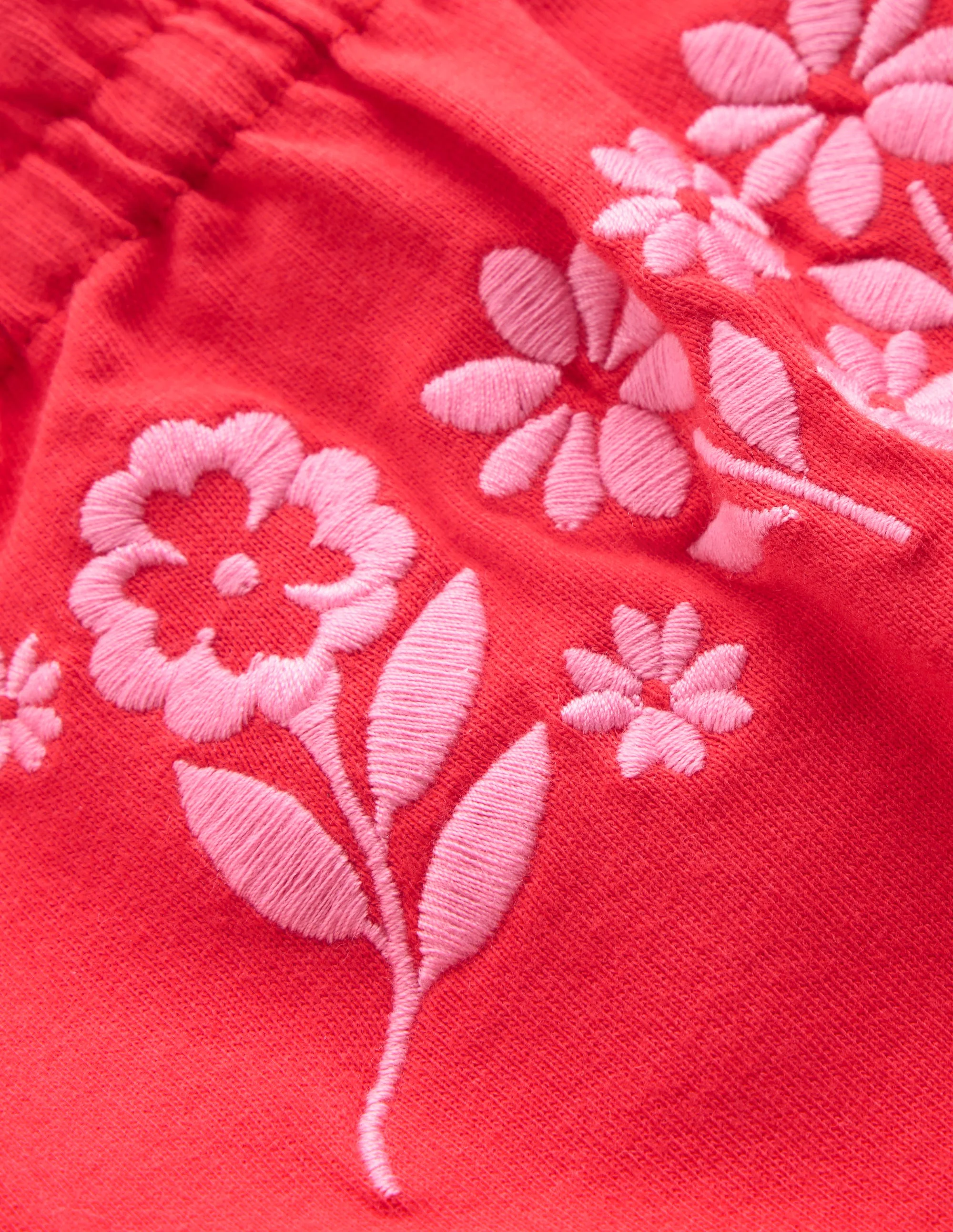 Plaited Strap Embroidered Tank-Spicy Red - Image 3