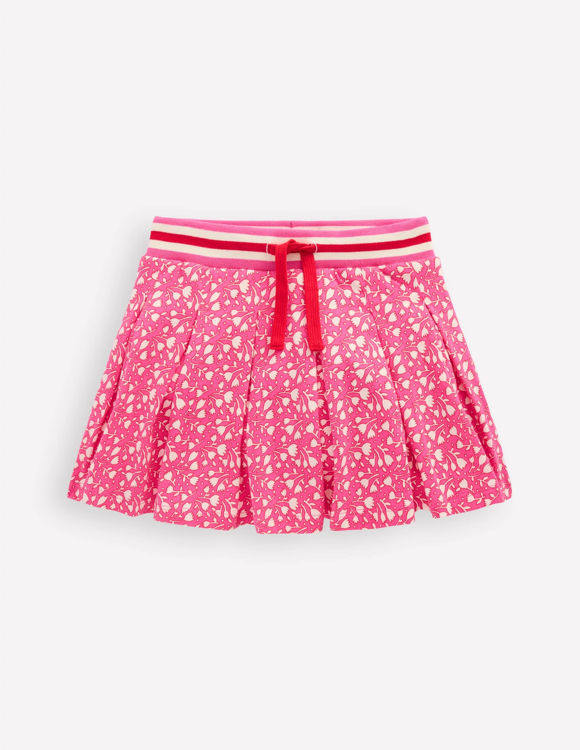Pleated Jersey Skort-Pink Tiny Tulip