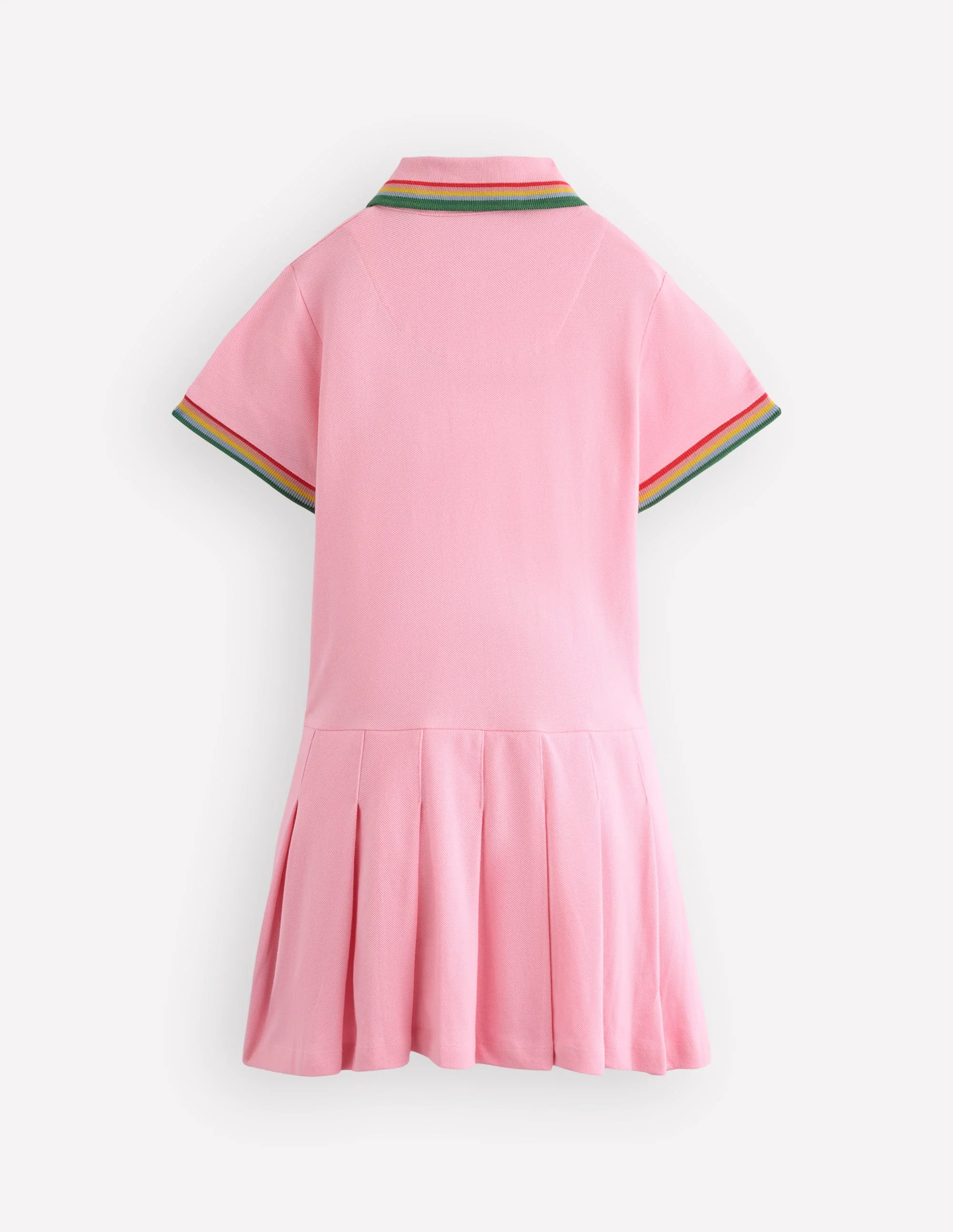 Pleated Skirt Jersey Dress-Almond Pink - Image 4