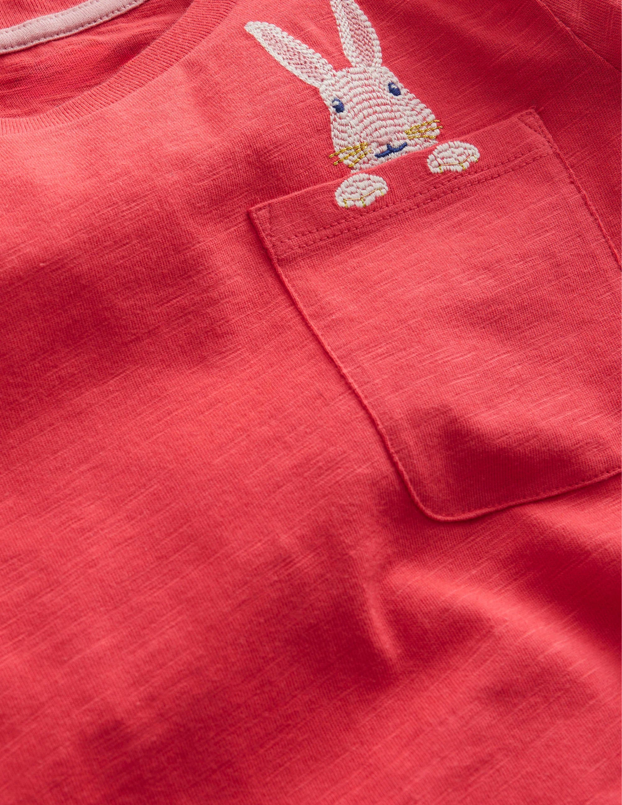 Pocket Logo T-shirt-Jam Red Bunny - Image 3