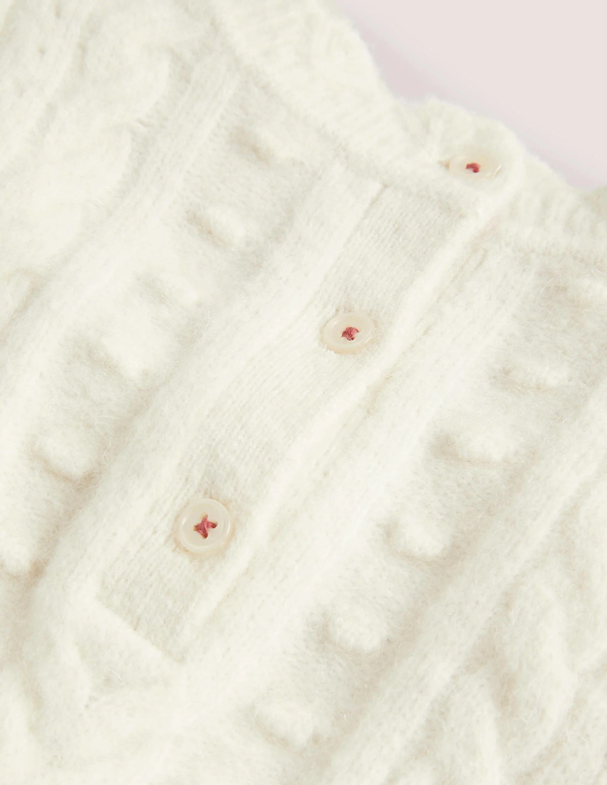 Pointelle Cable Sweater-Ecru Marl - Image 3