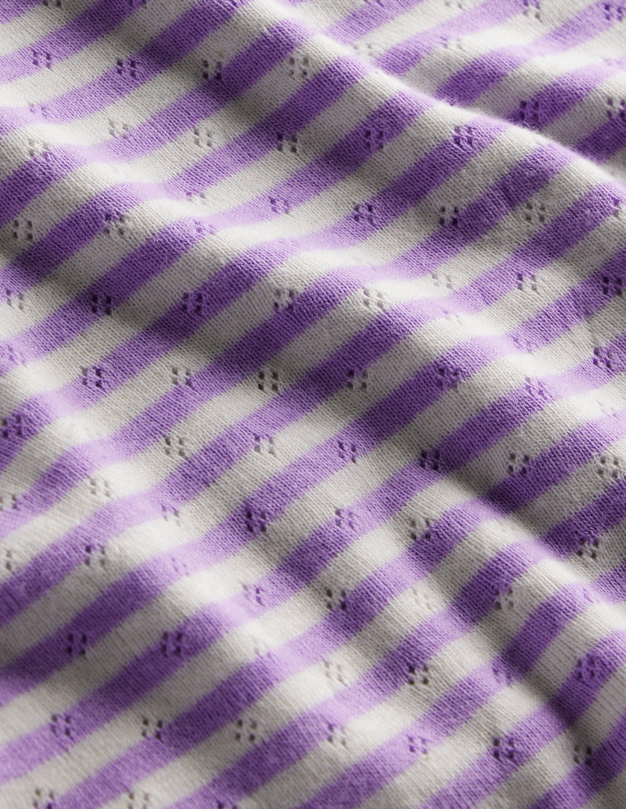 Pointelle Tank Top-Ivory/Misty Lavender Stripe - Image 3