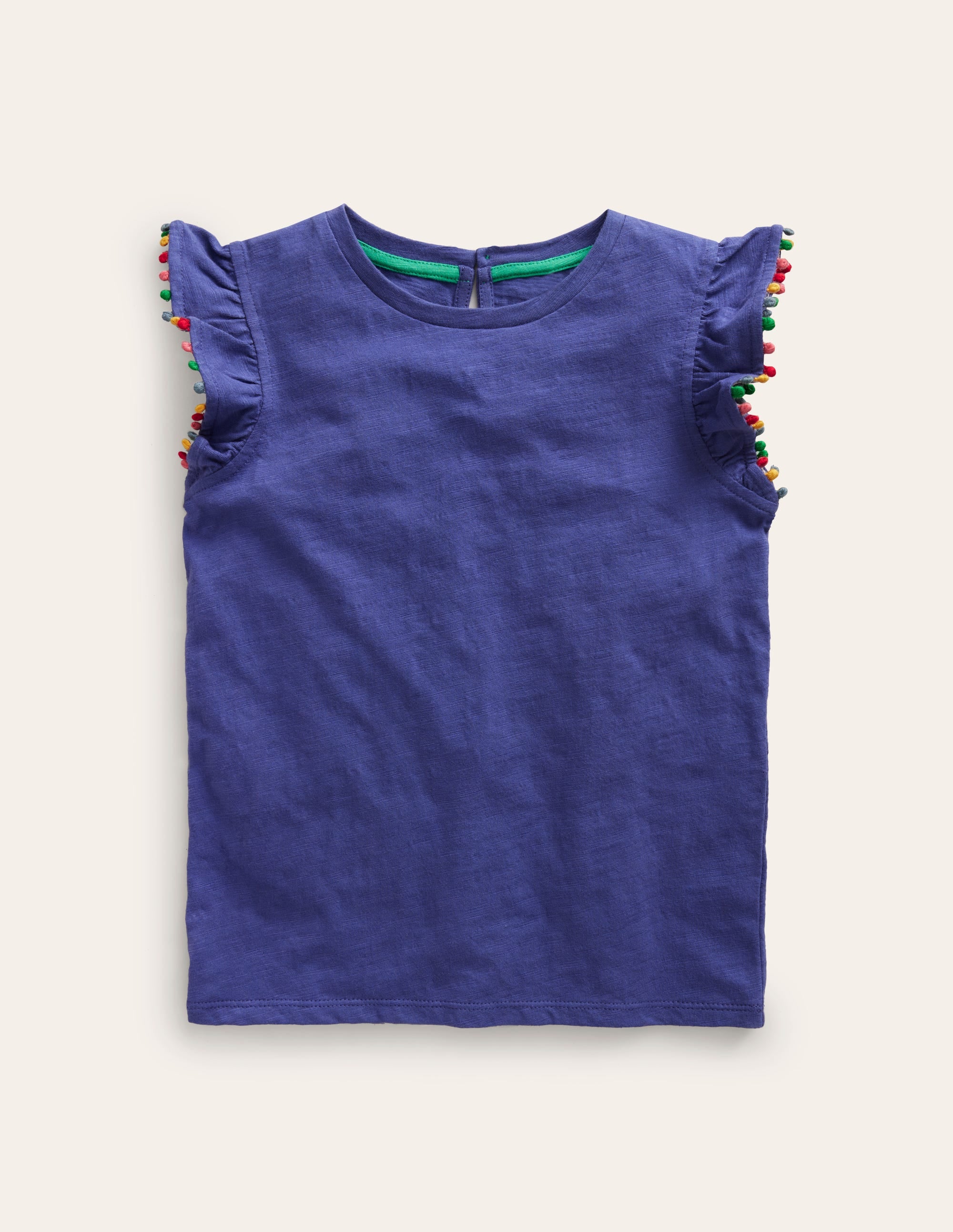Pom Trim T-Shirt-Soft Starboard