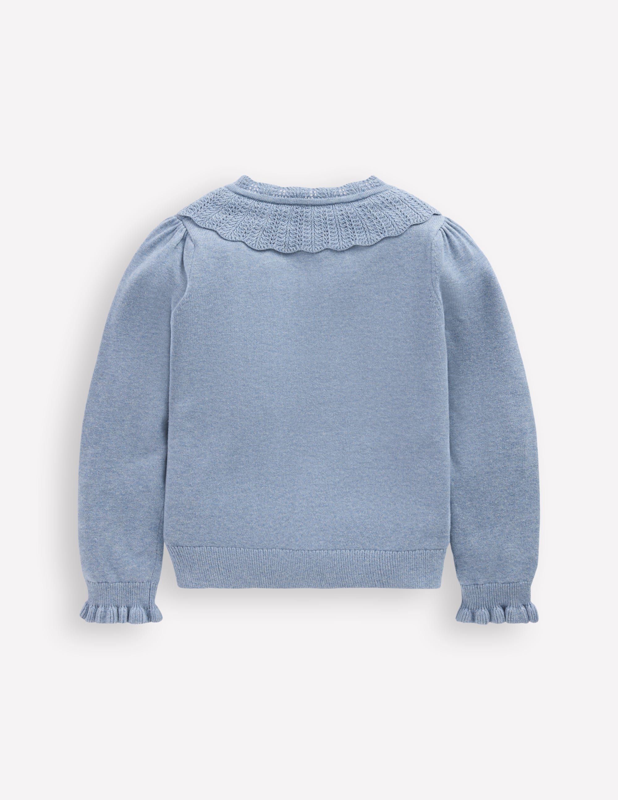 Pretty Ruffle Cardigan-Glacier Blue Marl - Image 2