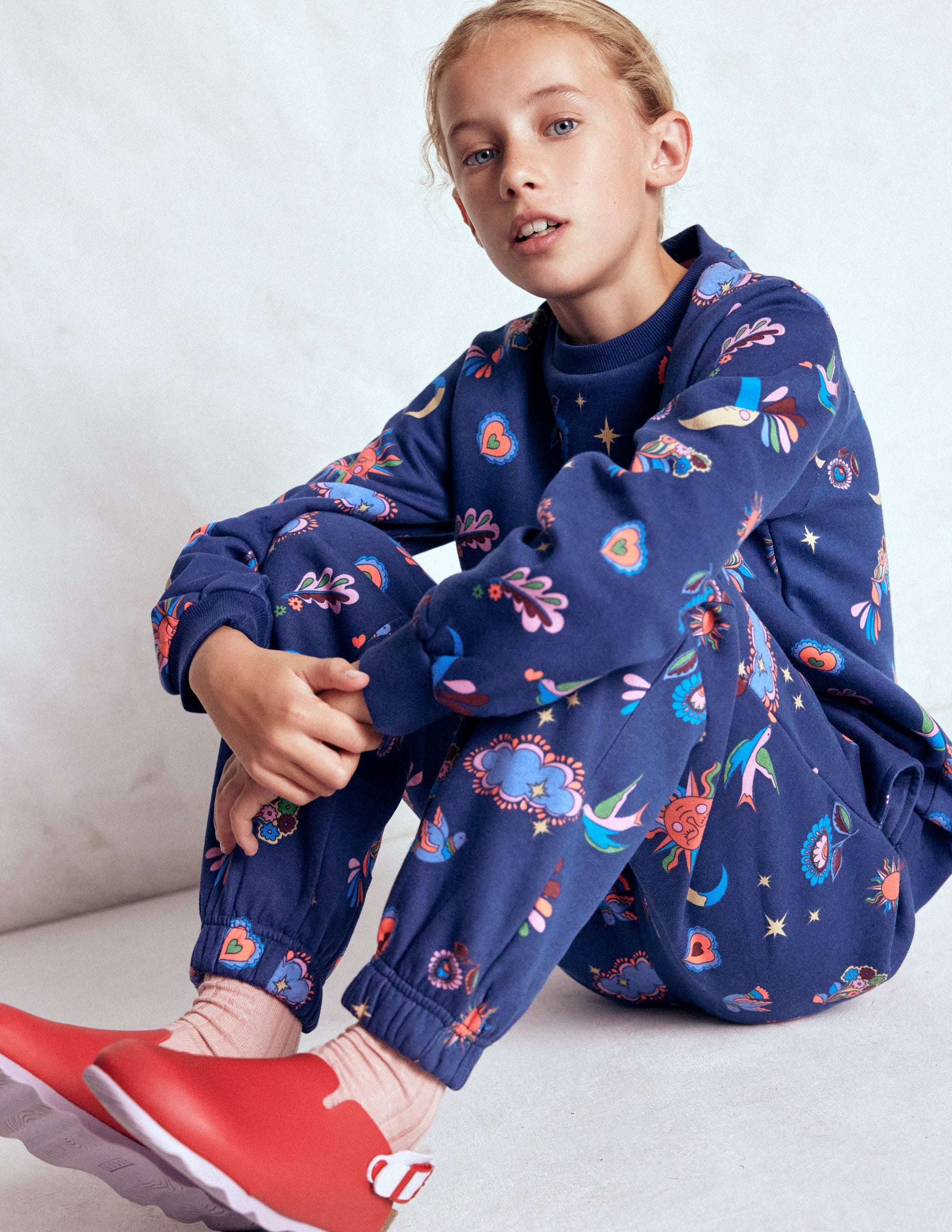 Printed Cosy Sweatpants-College Navy Celestial - Image 2