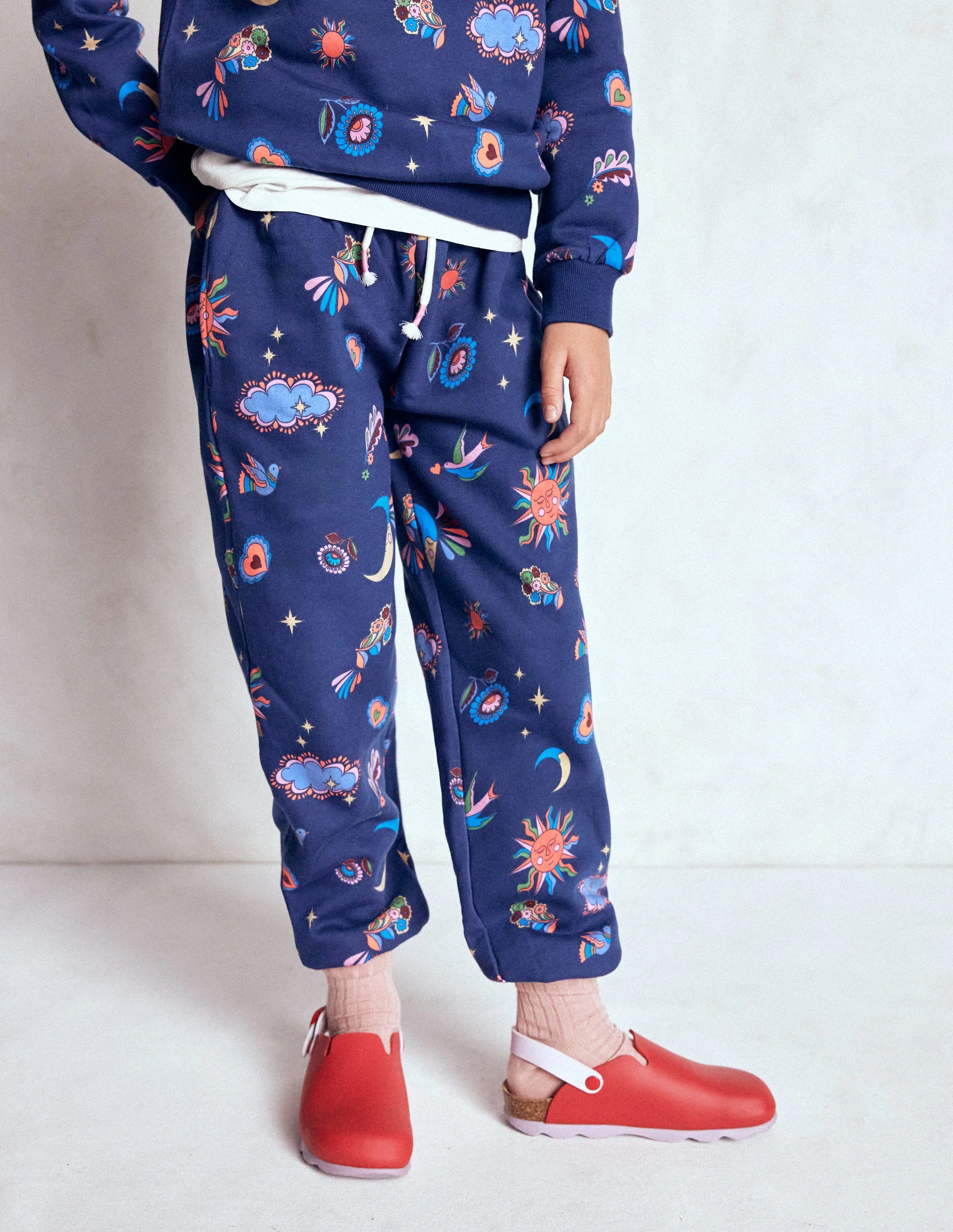 Printed Cosy Sweatpants-College Navy Celestial - Image 4