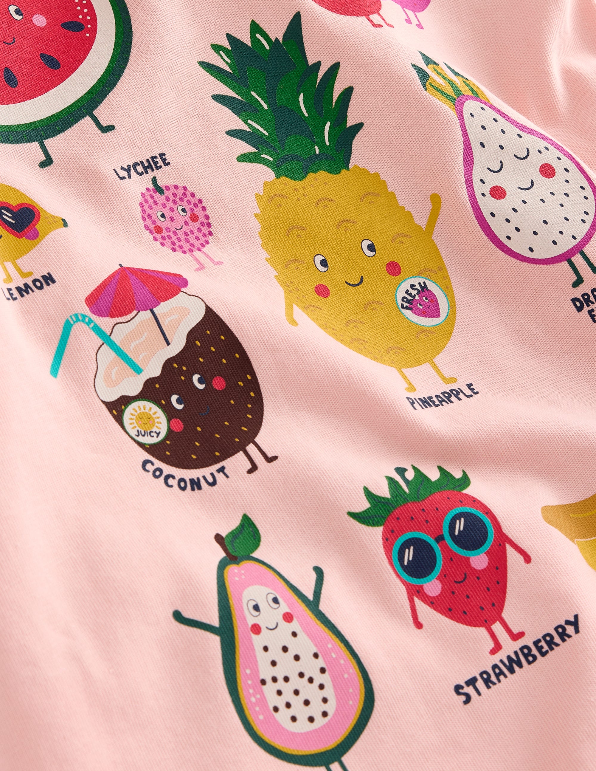 Printed Graphic T-Shirt-Provence Dusty Pink Fruit - Image 3
