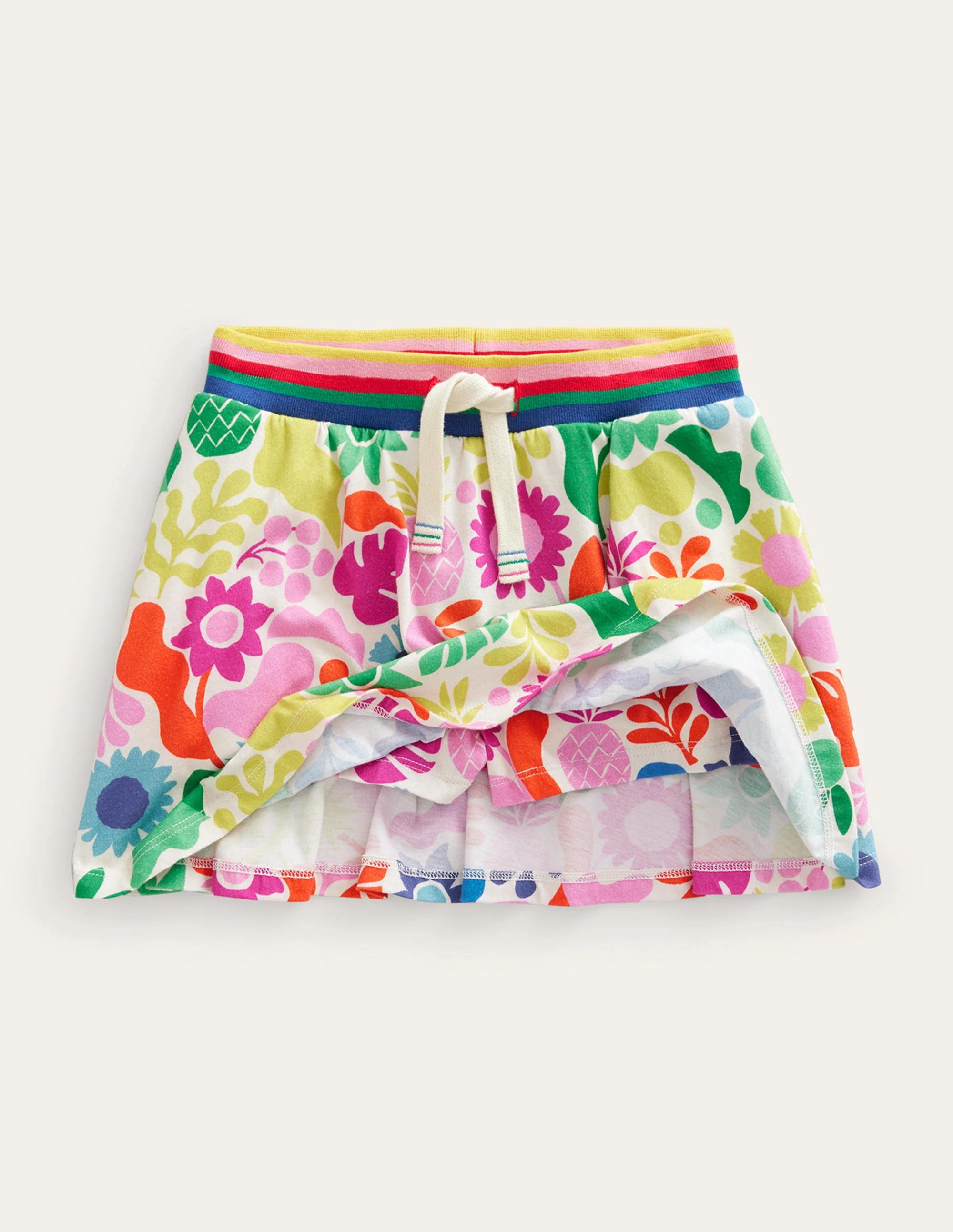 Printed Jersey Skort-Multi Holiday Floral - Image 4