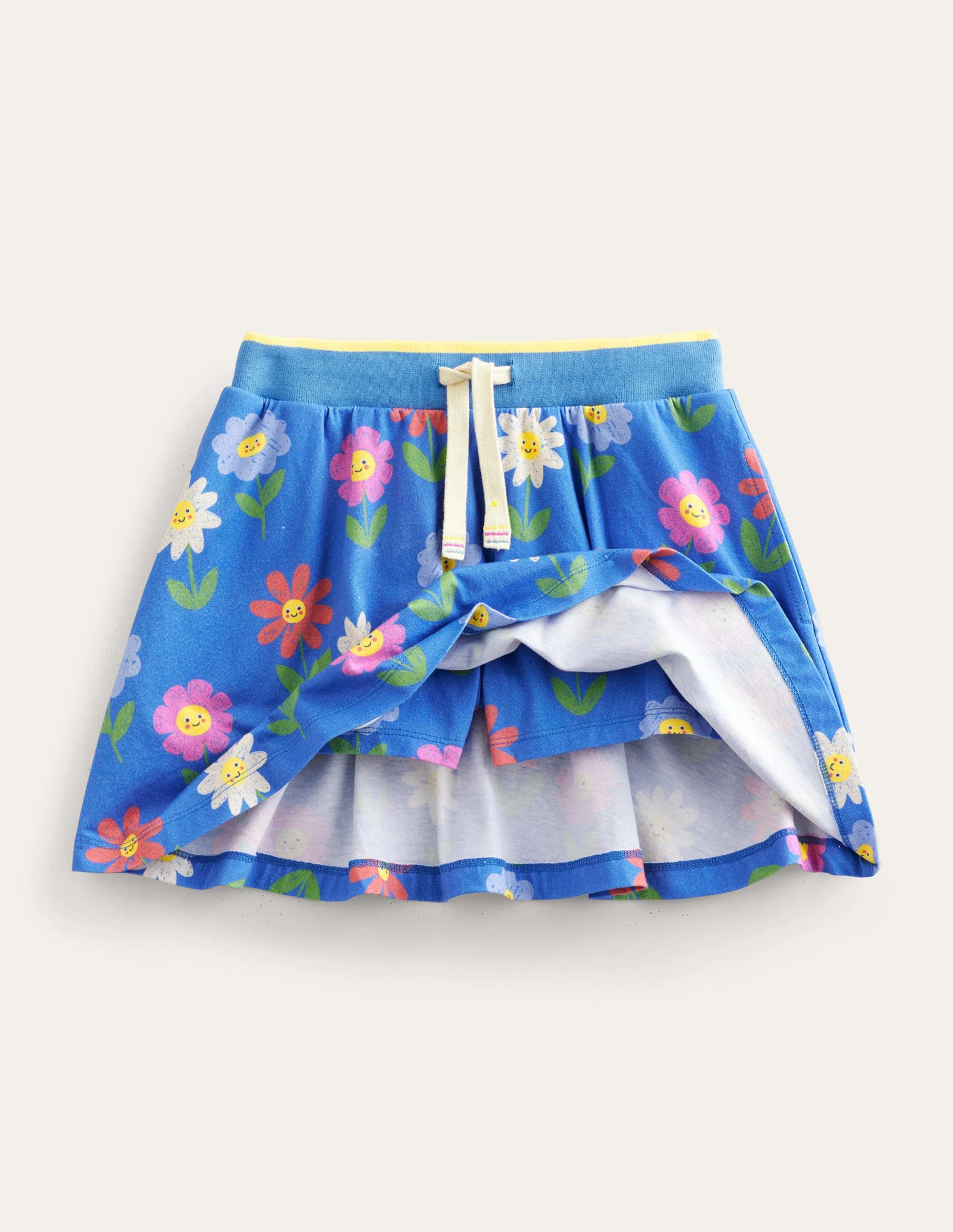 Printed Jersey Skort-Penzance Blue Flowers - Image 4