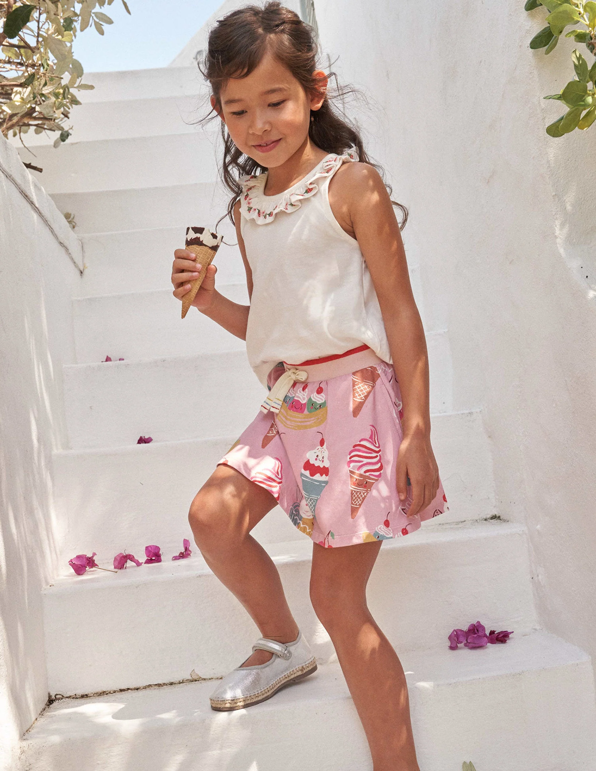 Printed Jersey Skort-Pink Ice Creams - Image 5