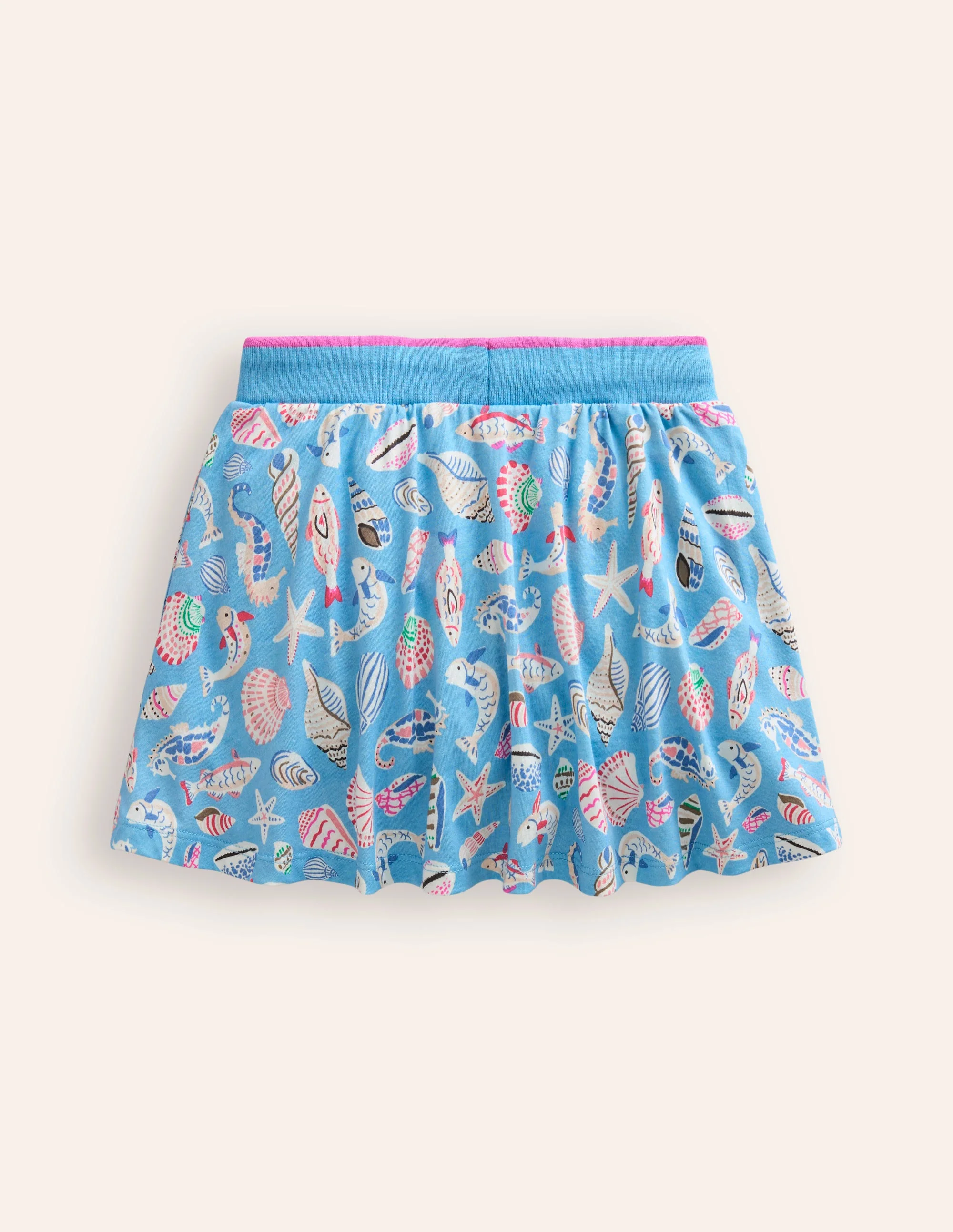 Printed Jersey Skort-Vintage Blue Seashore - Image 2