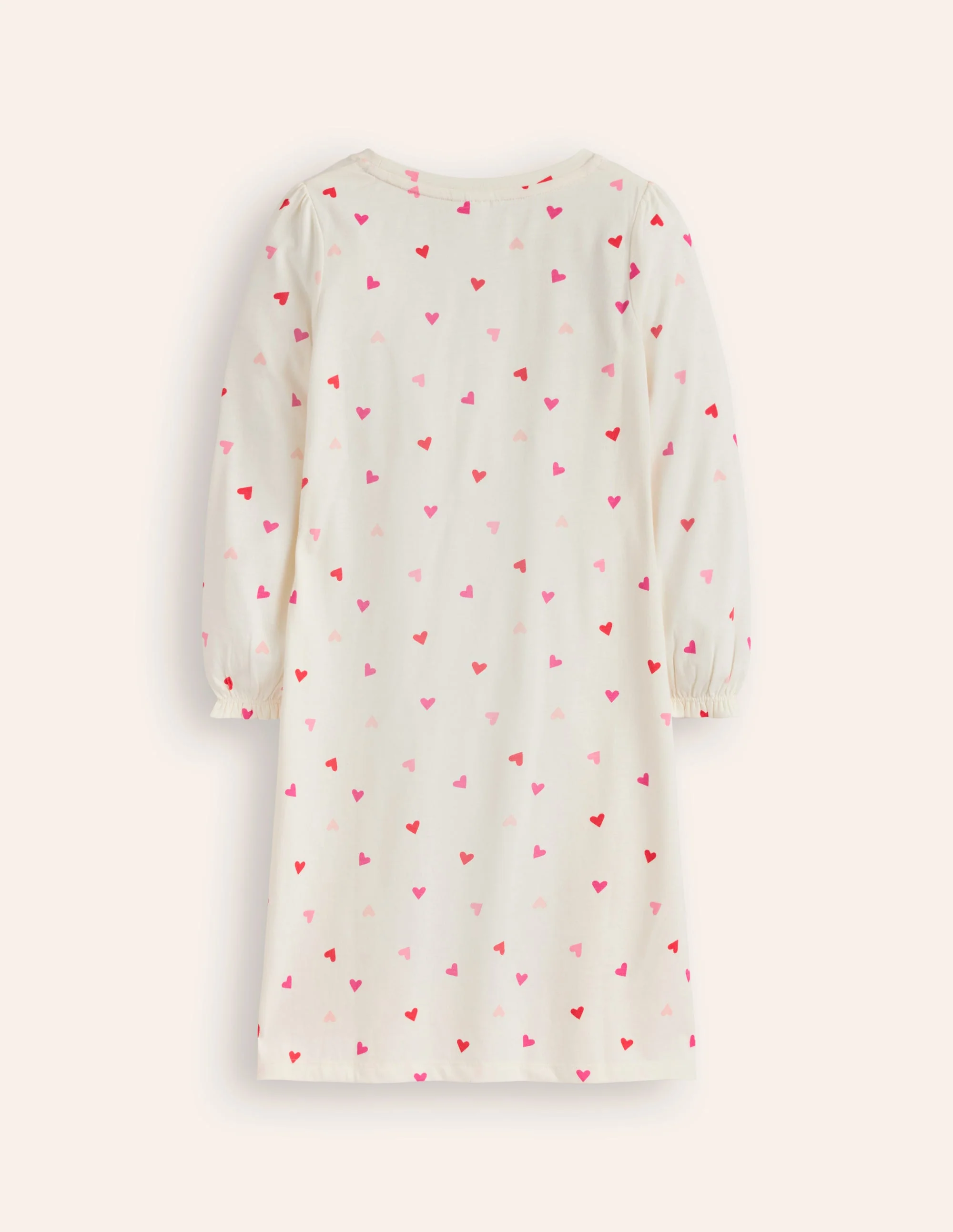 Printed Long-sleeved Nightie-Multi Hearts - Image 2