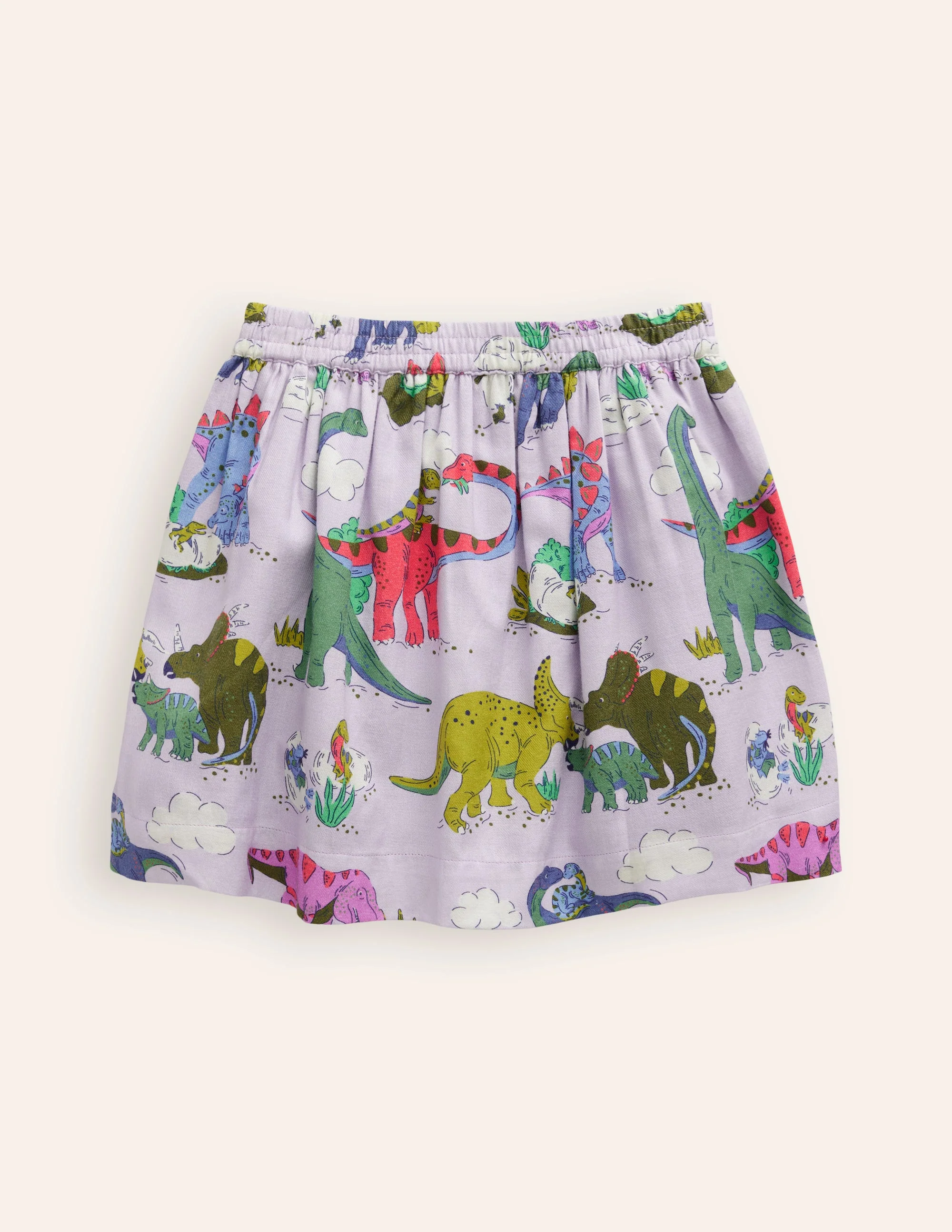 Printed Pull-On Twirly Skirt-Lilac Dino Family - Image 4
