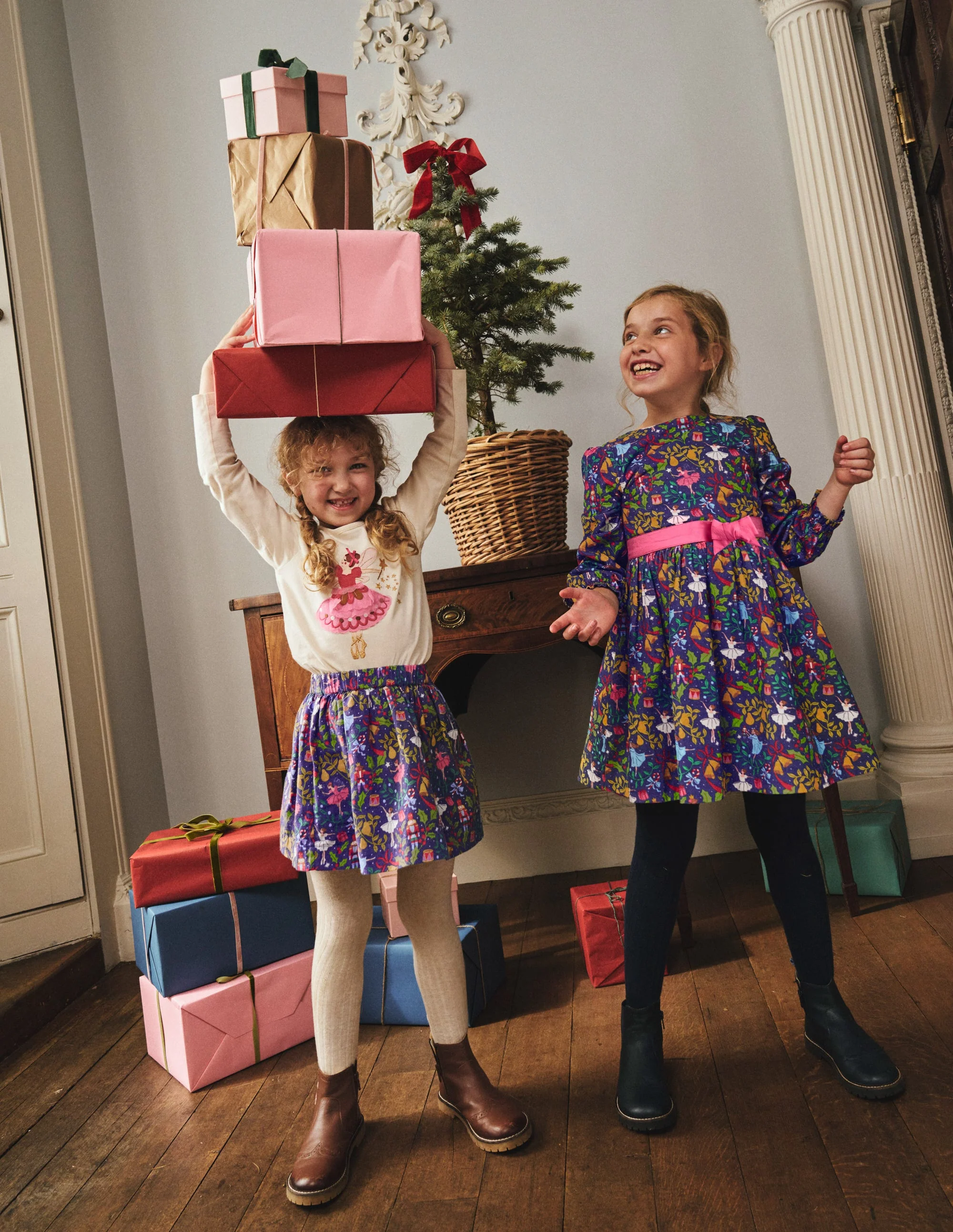 Printed Pull-On Twirly Skirt-Starboard Blue Nutcracker - Image 4