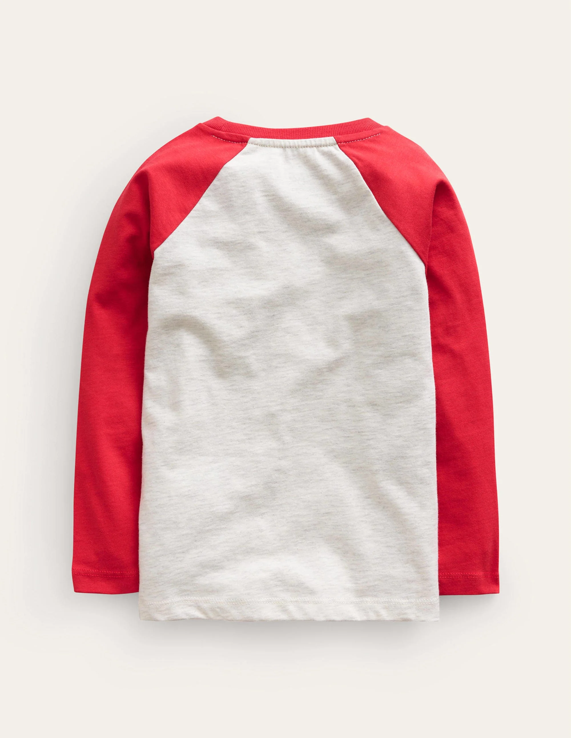 Printed Raglan T-Shirt-Vanilla Pod/Rockabilly Red - Image 2