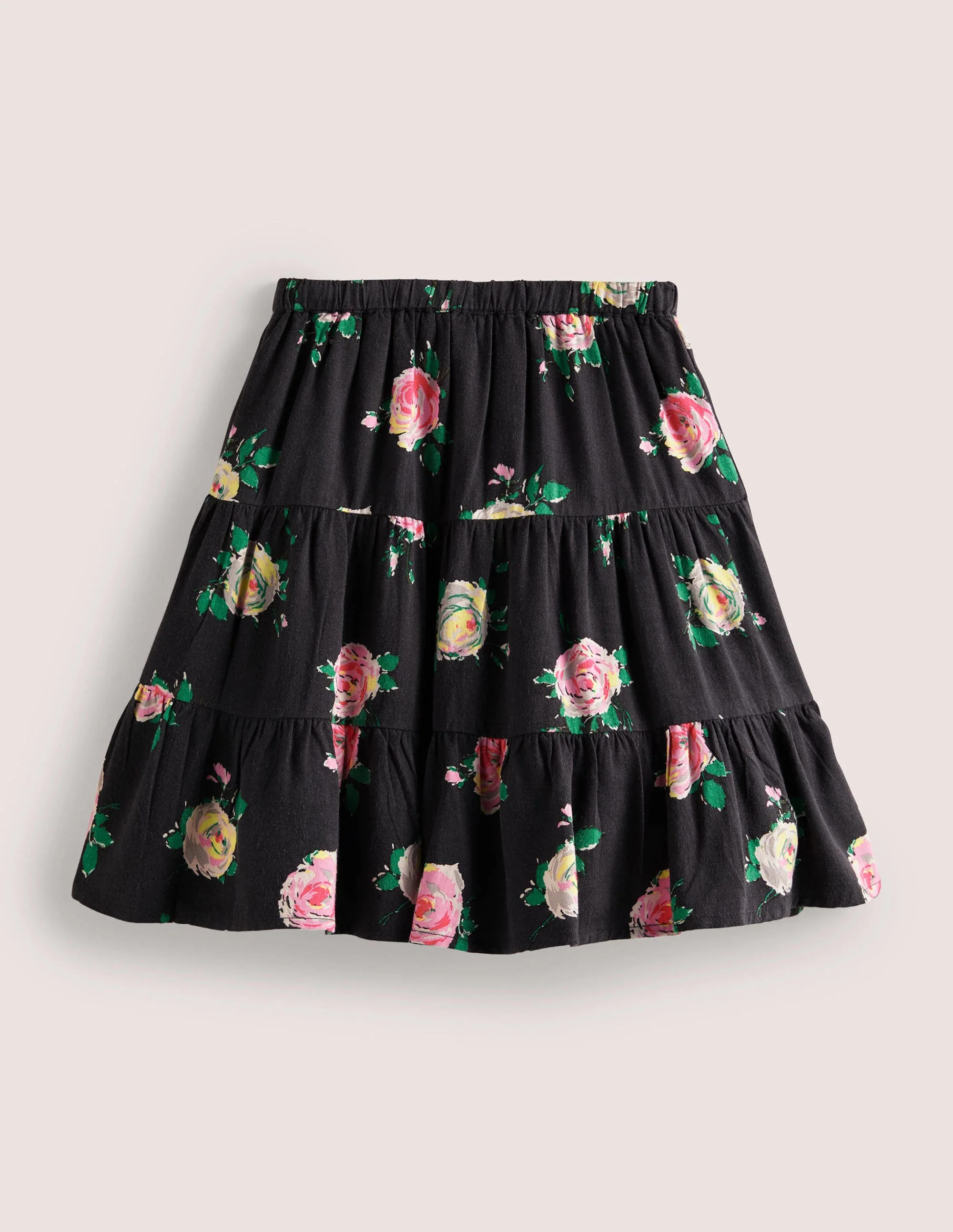 Printed Twirly Midi Skirt-Smoke Grey Floral - Image 2