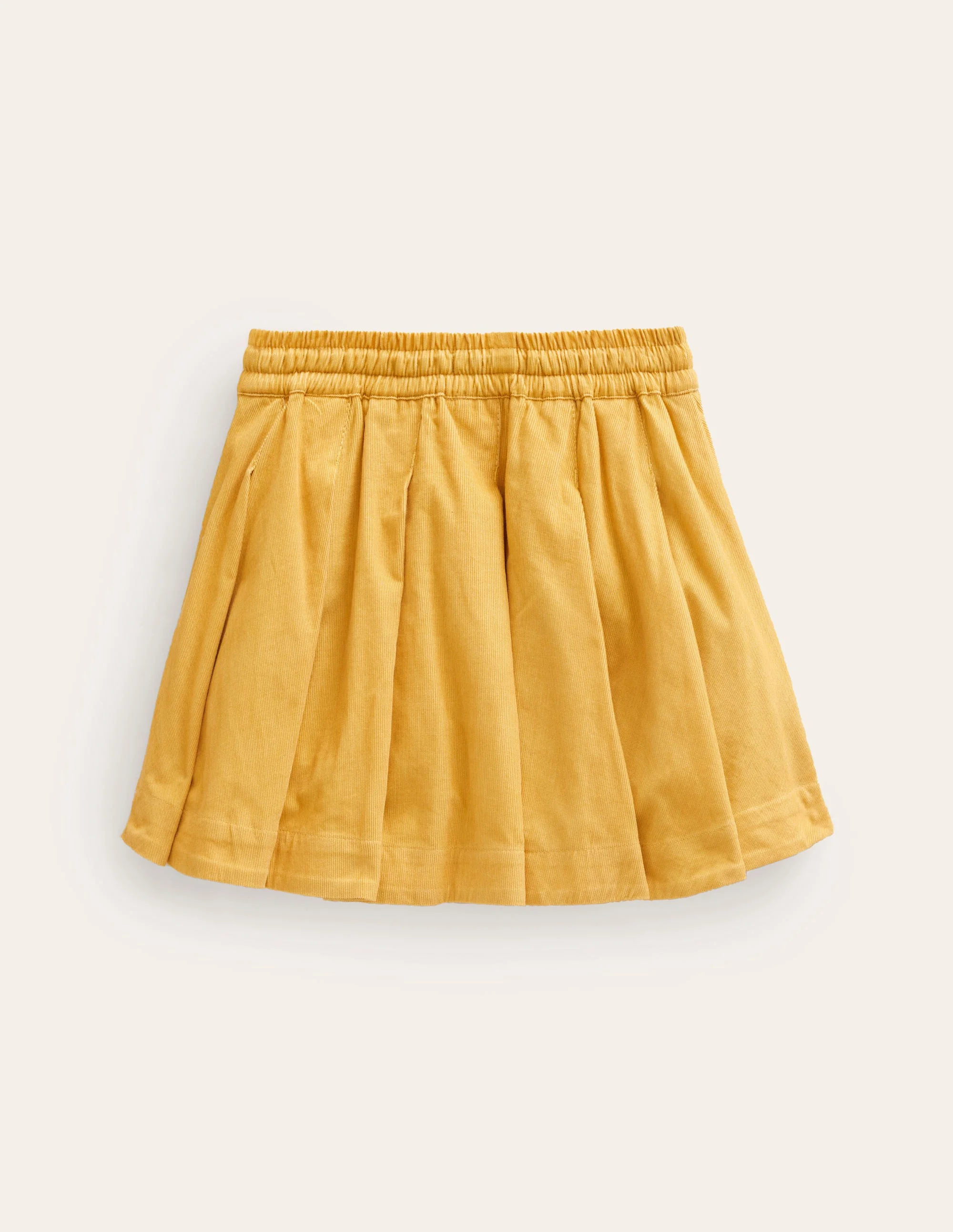 Pull-On Twirly Pleated Skirt-Canary Yellow Cord - Image 2