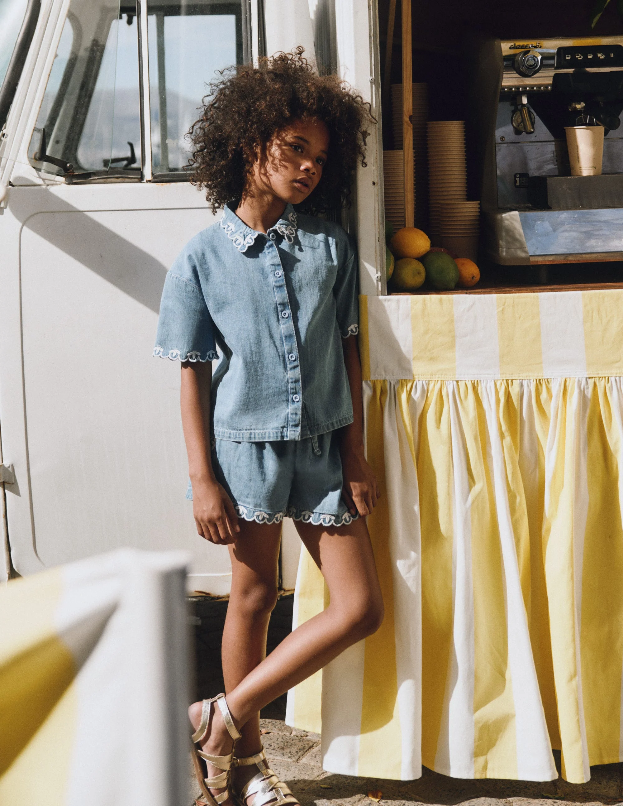 Pull-on Woven Shorts-Chambray - Image 4