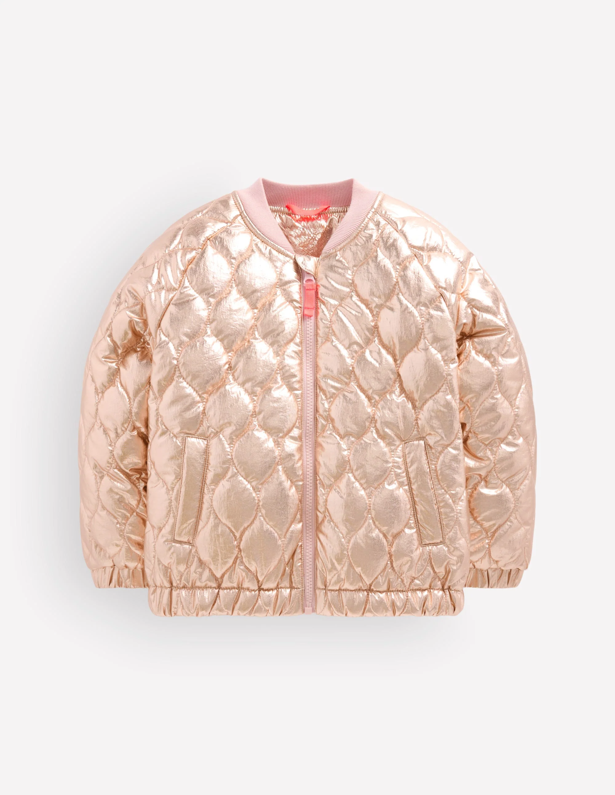 Quilted Bomber Jacket-Gold Metallic - Image 2