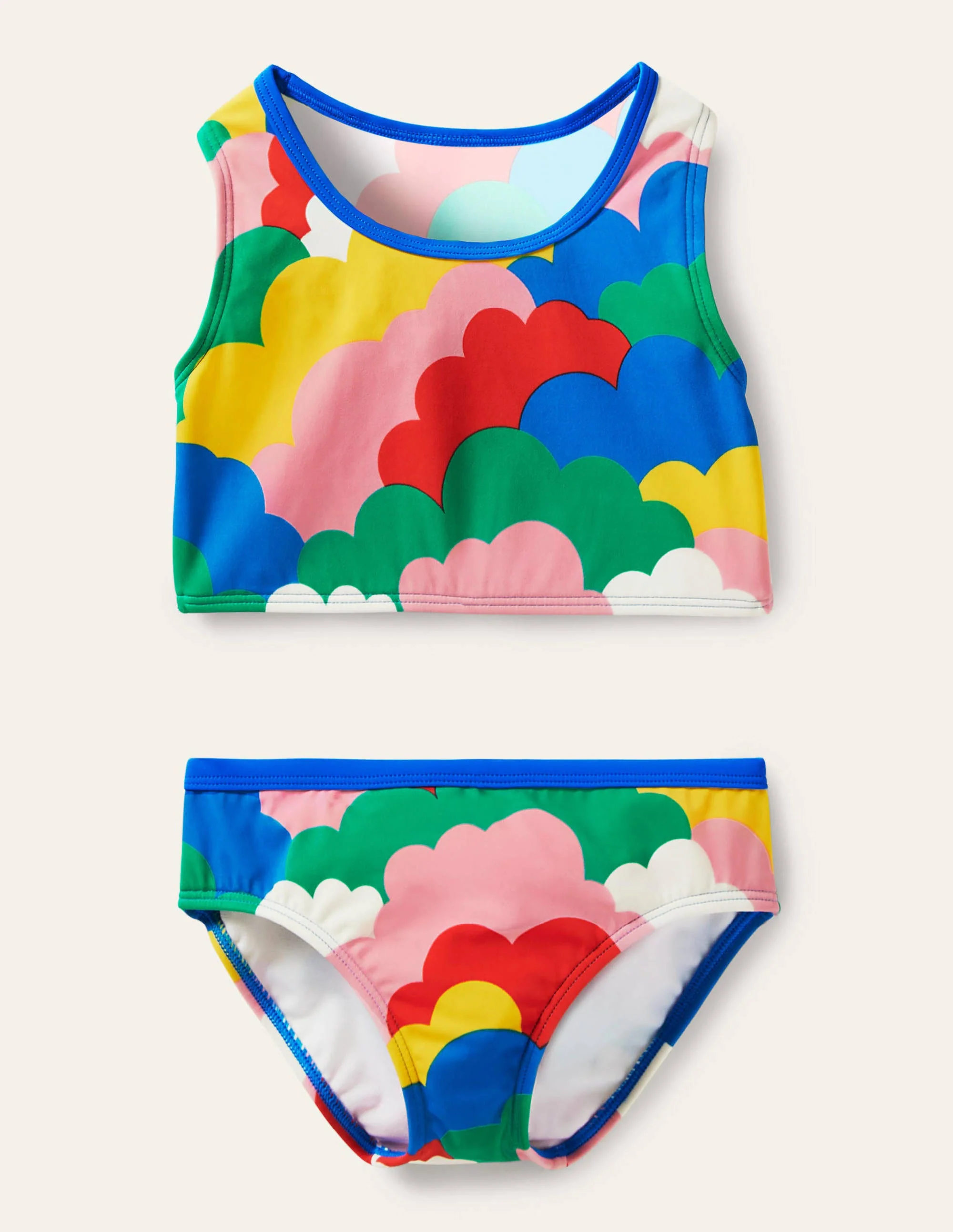 Racerback Bikini Set-Multi Clouds
