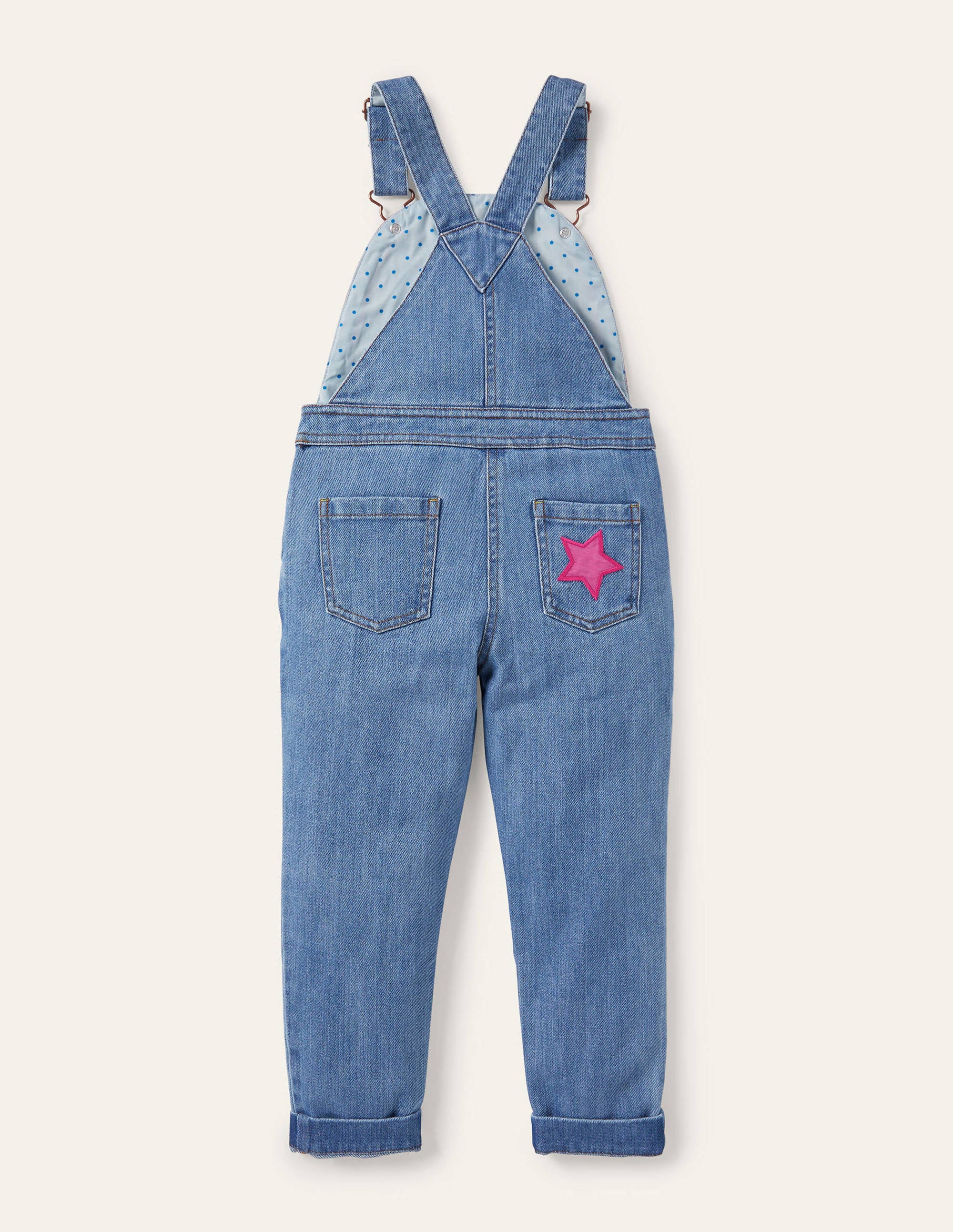 Rainbow Appliqué Overalls-Mid Vintage Denim - Image 2