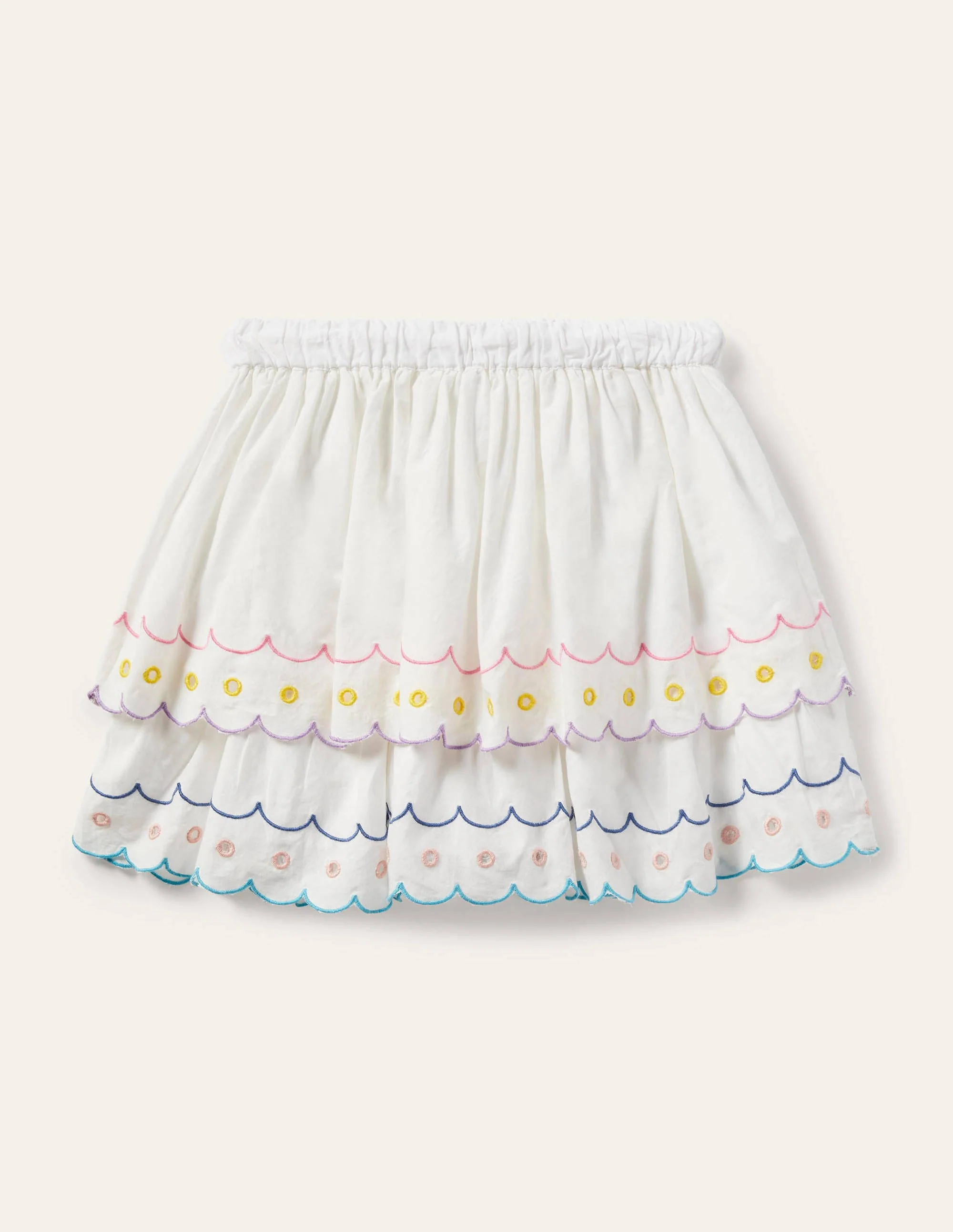 Rainbow Broderie Skirt-Ivory - Image 2