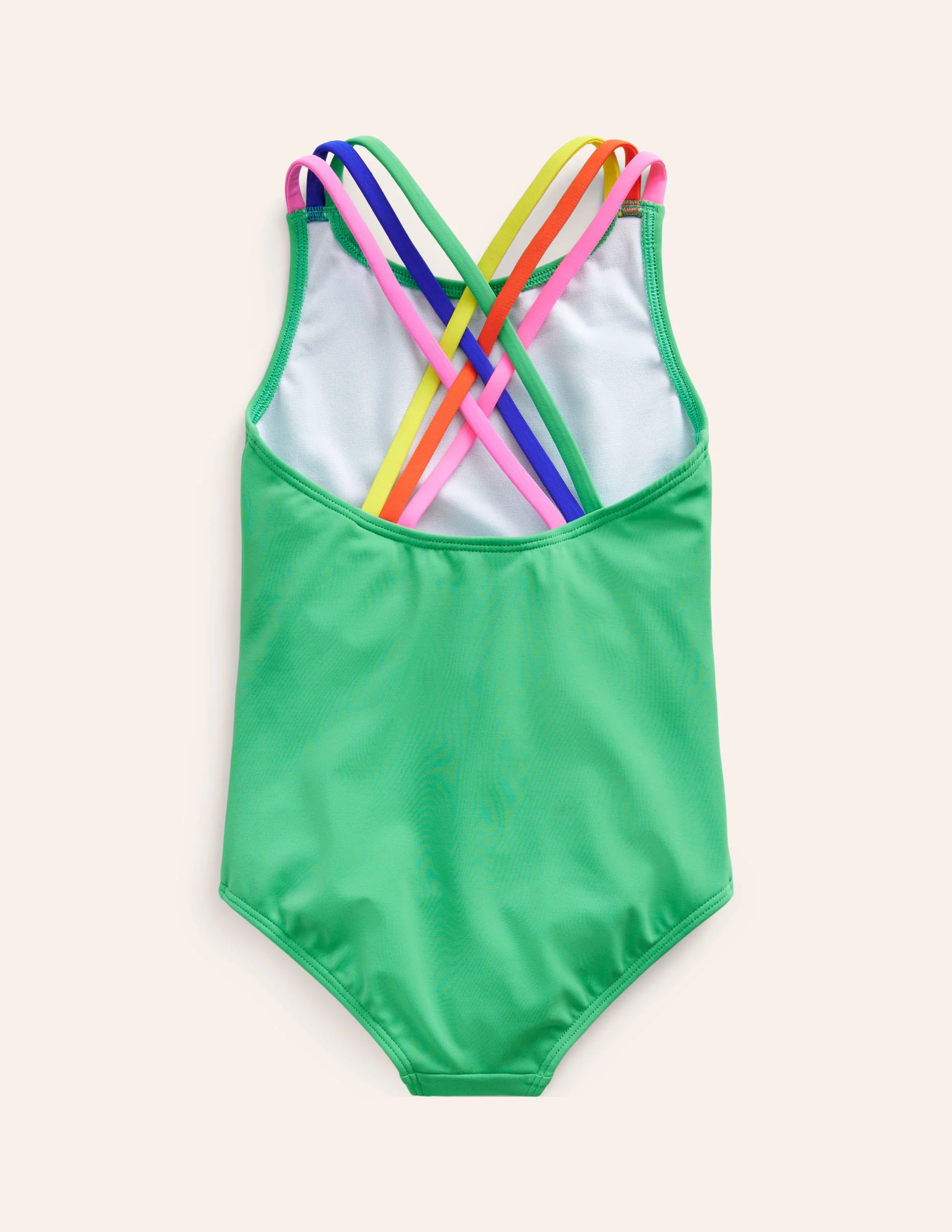 Rainbow Cross-Back Swimsuit-Pea Green - Image 2