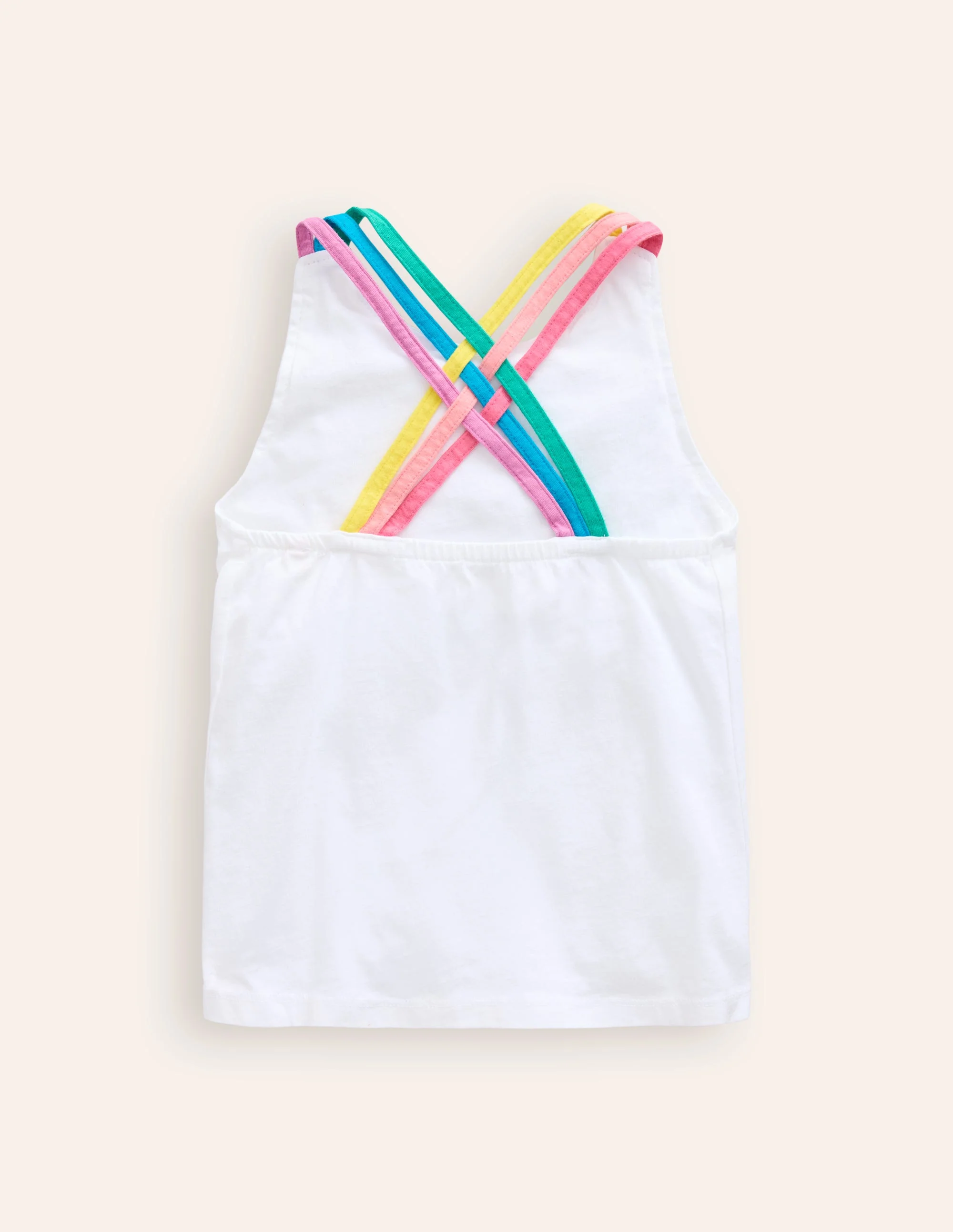 Rainbow Cross-Back Tank-White - Image 2
