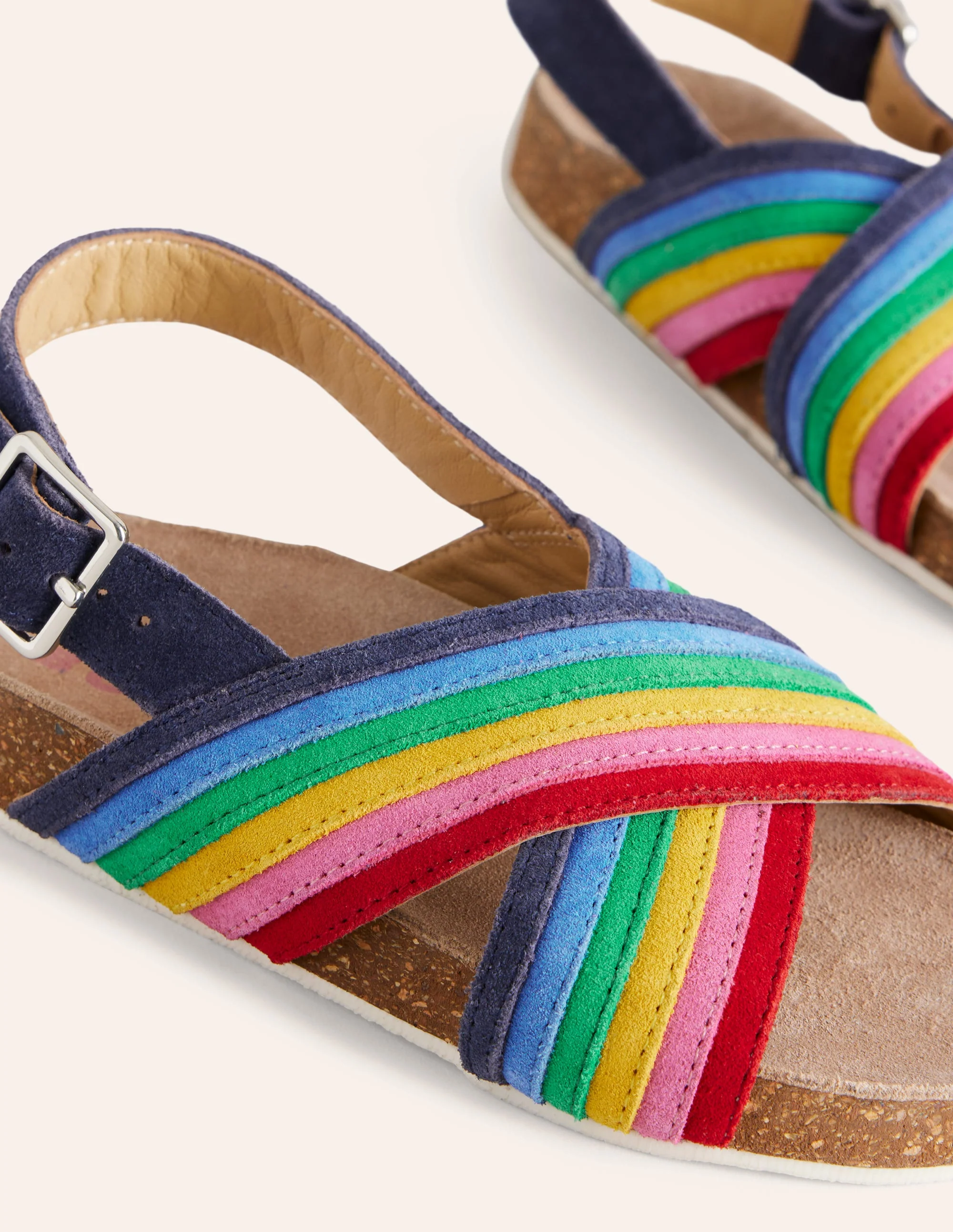 Rainbow Cross Over Sandals-Multi Rainbow - Image 3