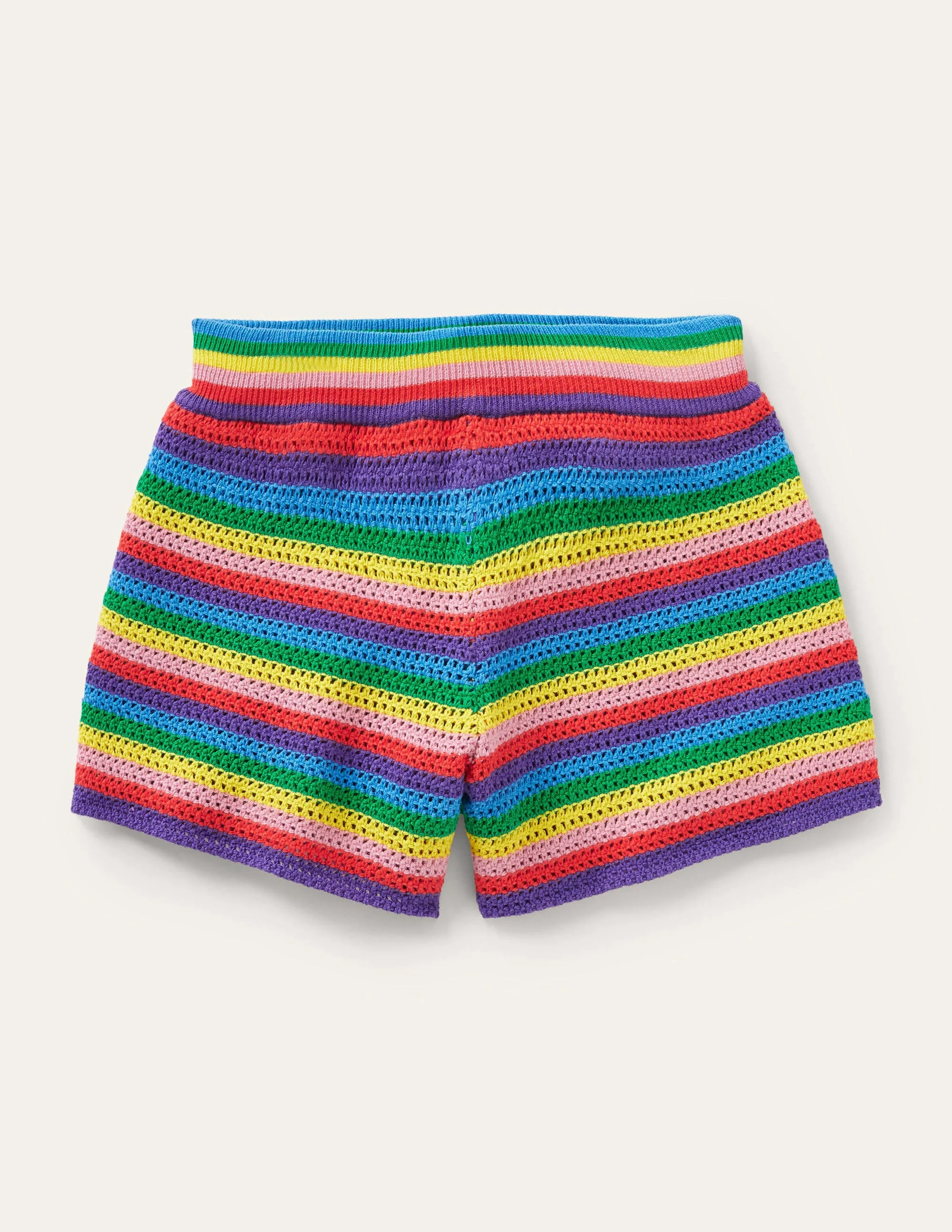 Rainbow Knitted Shorts-Multi Rainbow