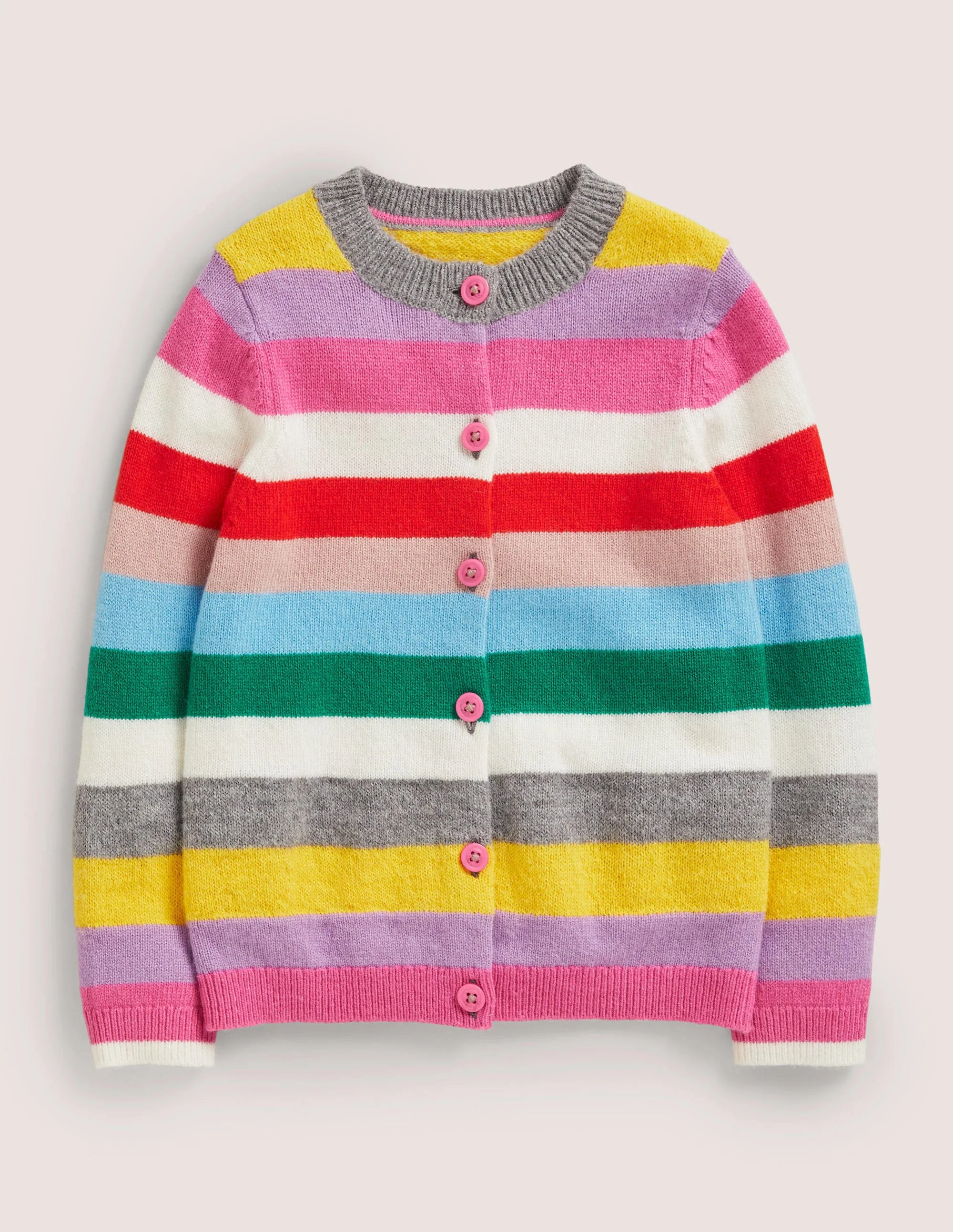 Rainbow Stripe Cardigan-Multi Rainbow Stripe