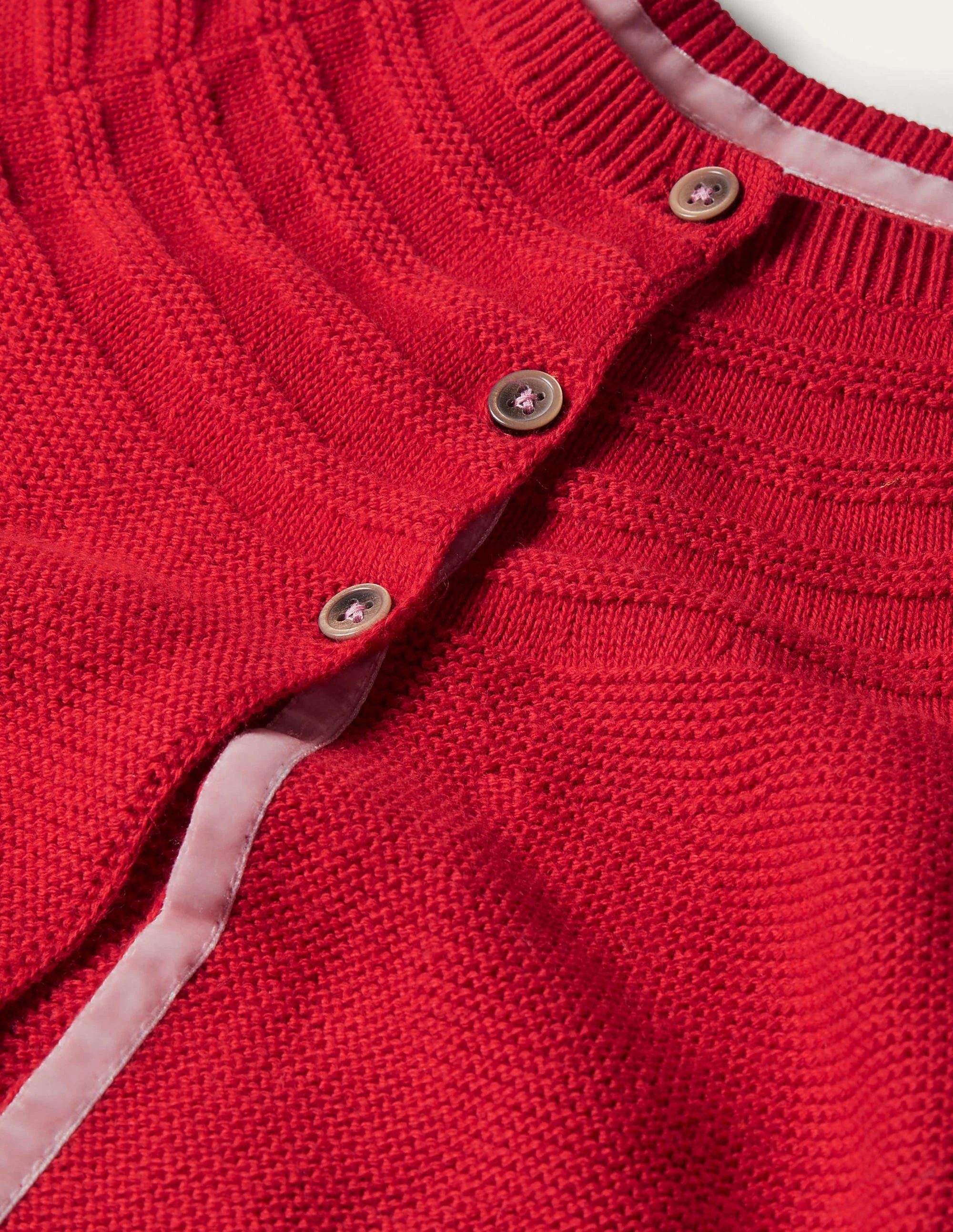 Red Cashmere Blend Cardigan-Rockabilly Red - Image 3