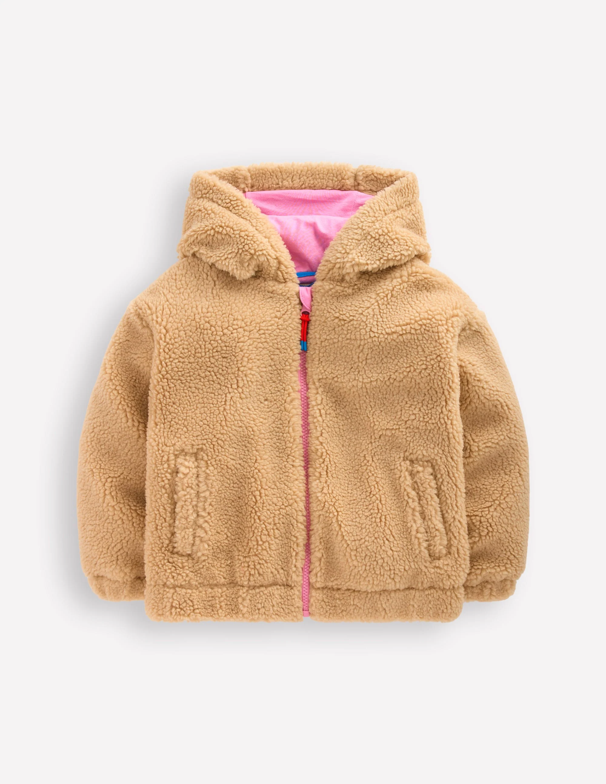 Relaxed Borg Zip-through-Love Applique Borg