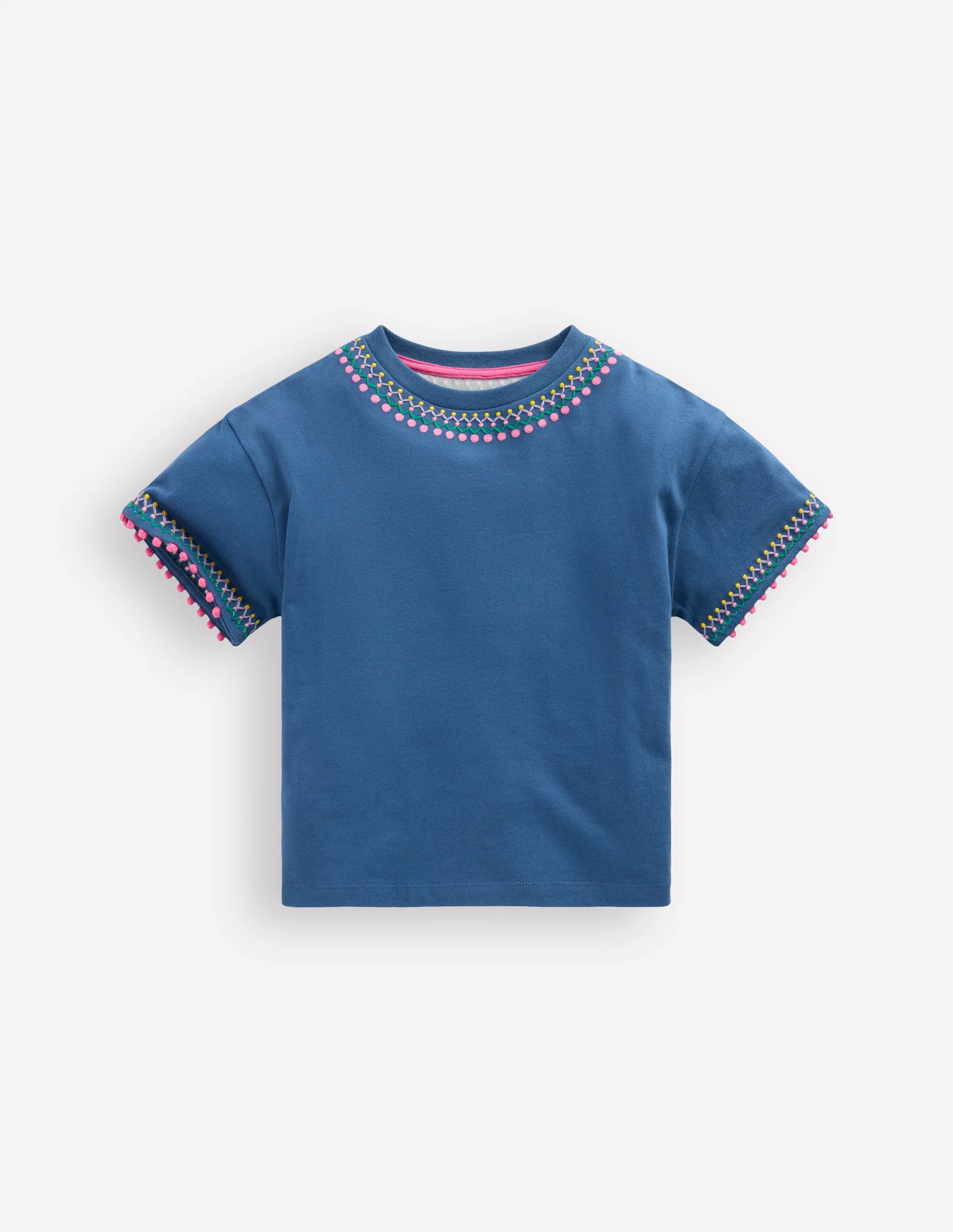Relaxed Embroidered T-shirt-Navy