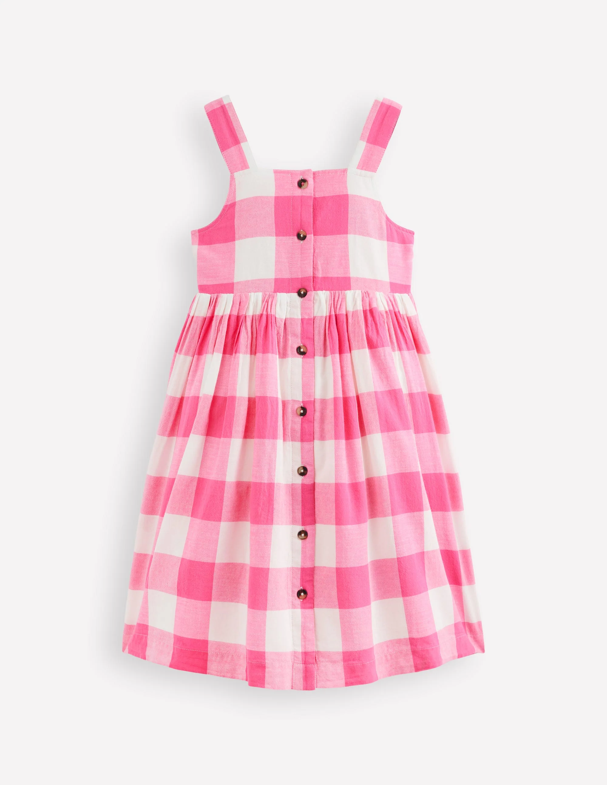 Remy Button Through Dress-Pink Punch Gingham - Image 3