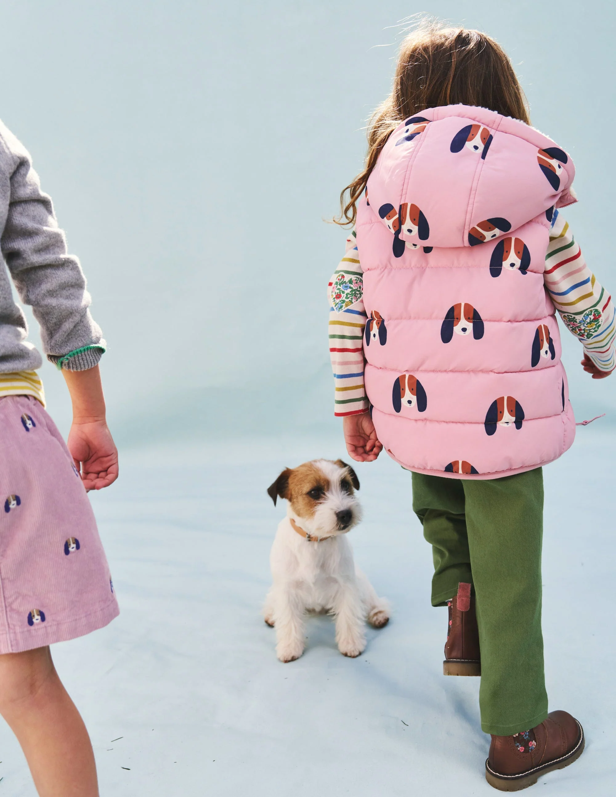 Reversible Borg Gilet-Vintage Pink Pups - Image 9