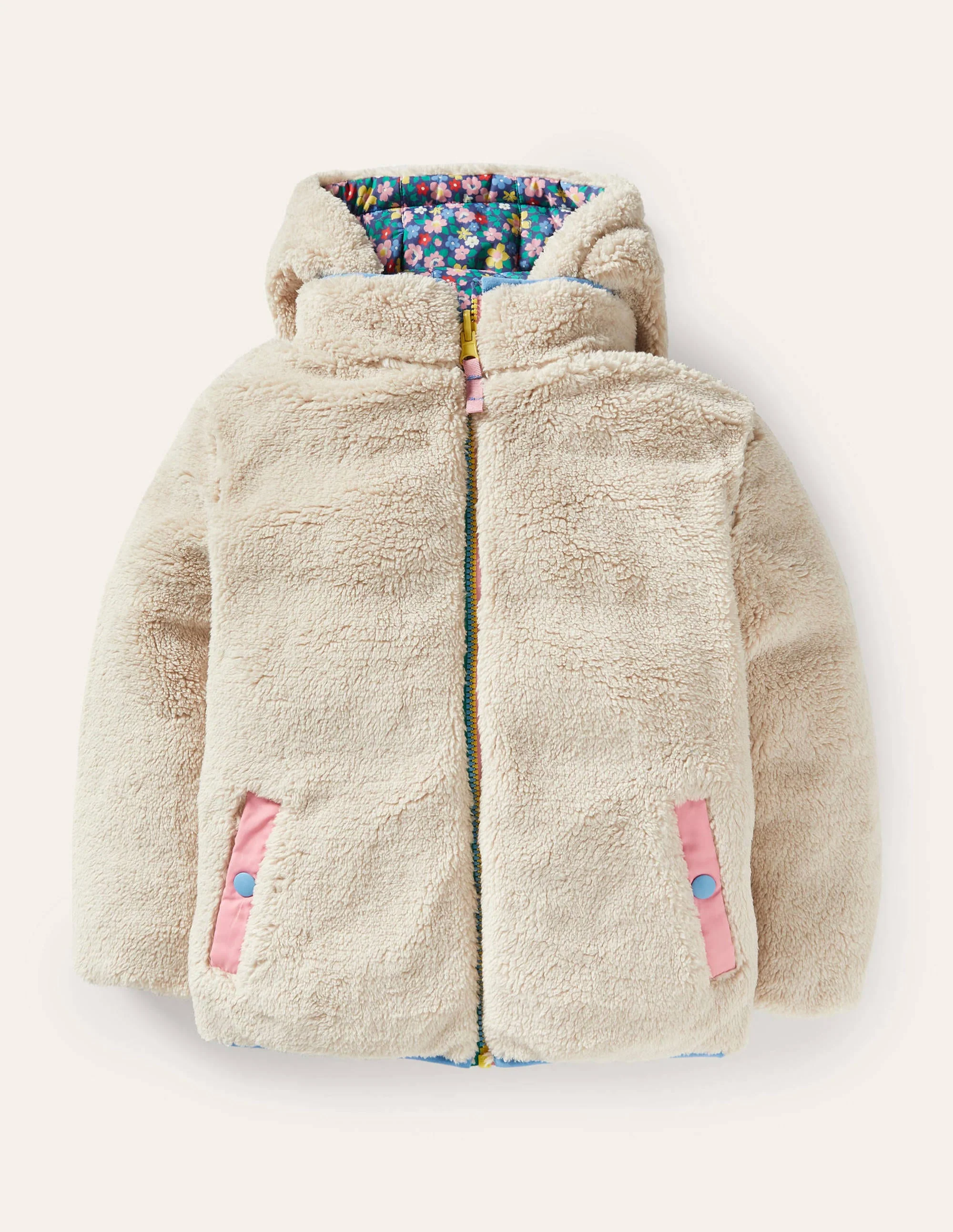 Reversible Printed Puffer-Starboard Blue Spring Floral - Image 4