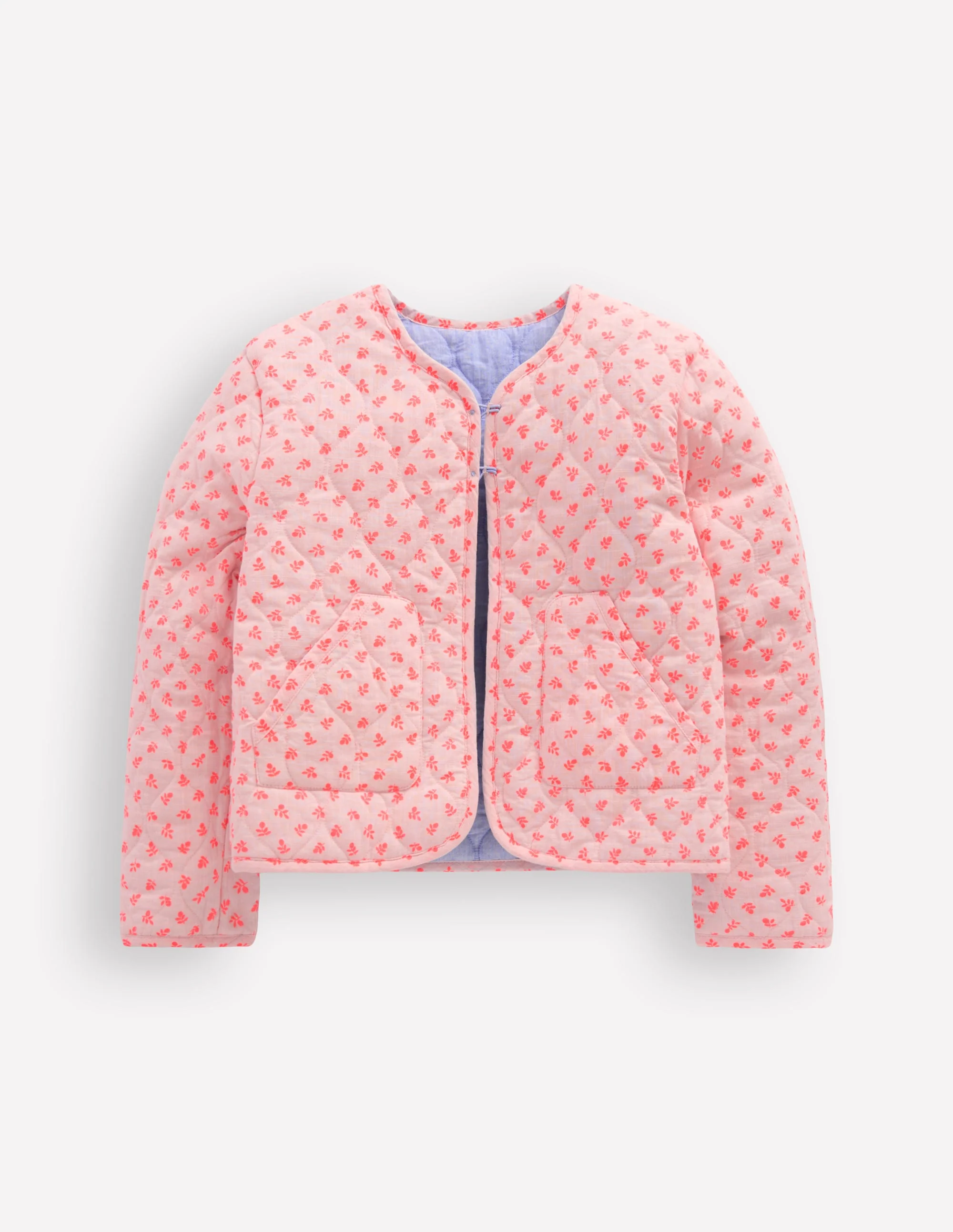 Reversible Quilted Jacket-Blue Embroidery - Image 4