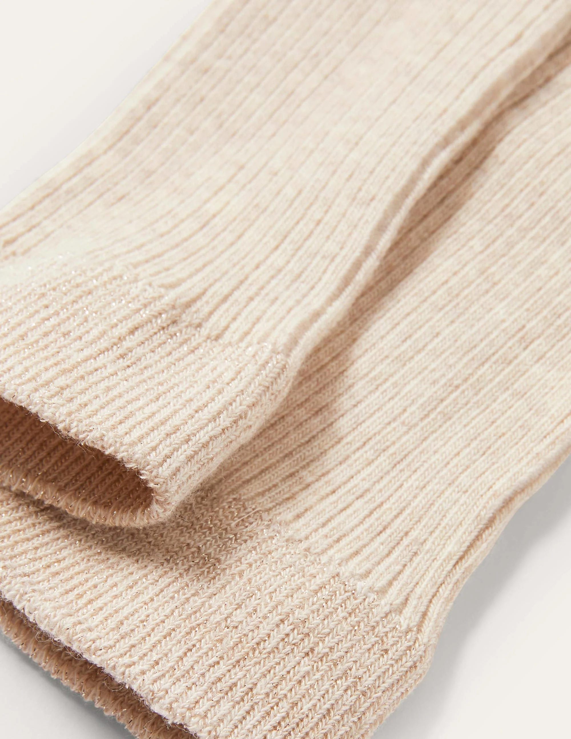 Ribbed Footless Tights-Oatmeal Marl - Image 3
