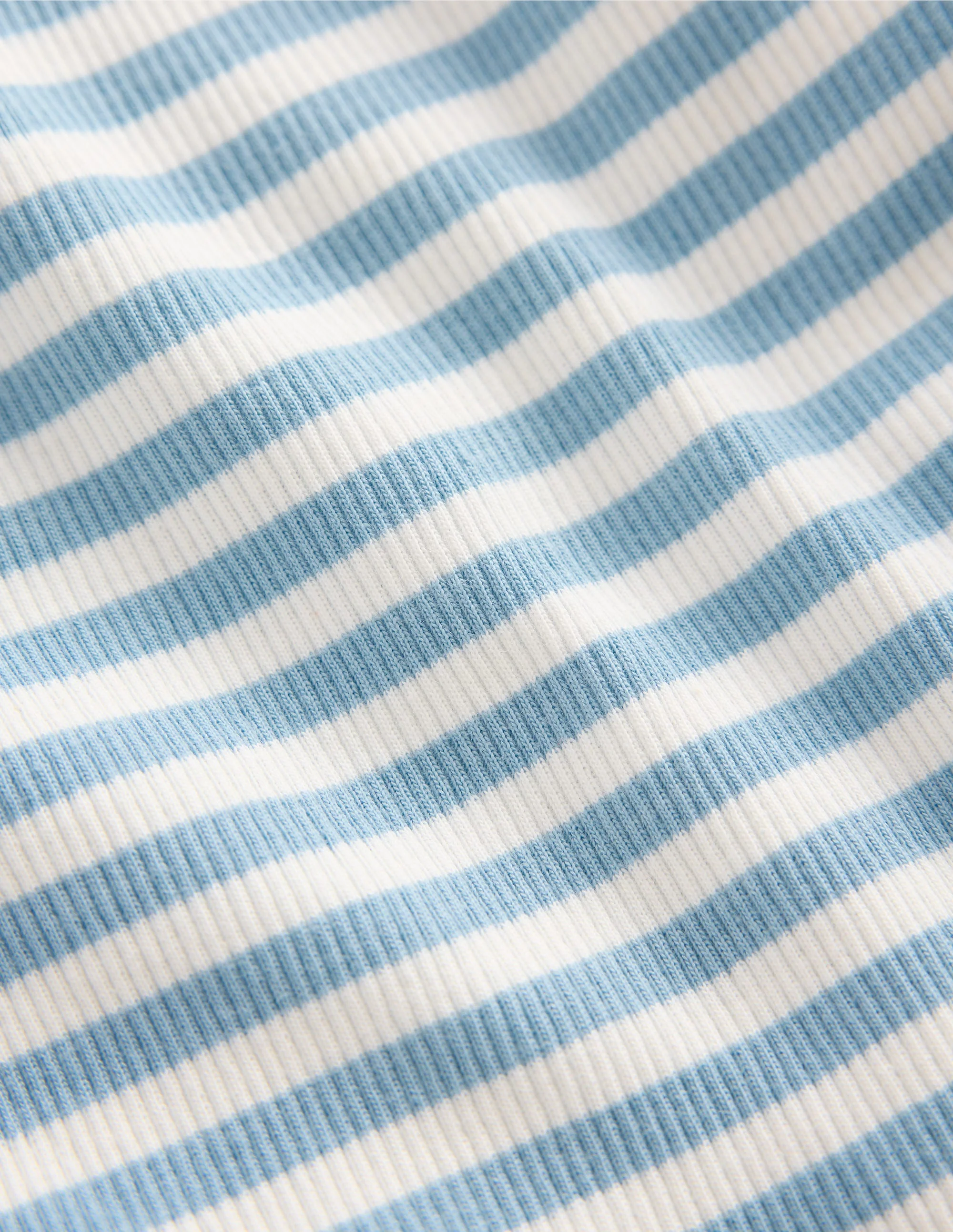 Ribbed Lace Trim Tank-Glacier Blue Stripe - Image 3