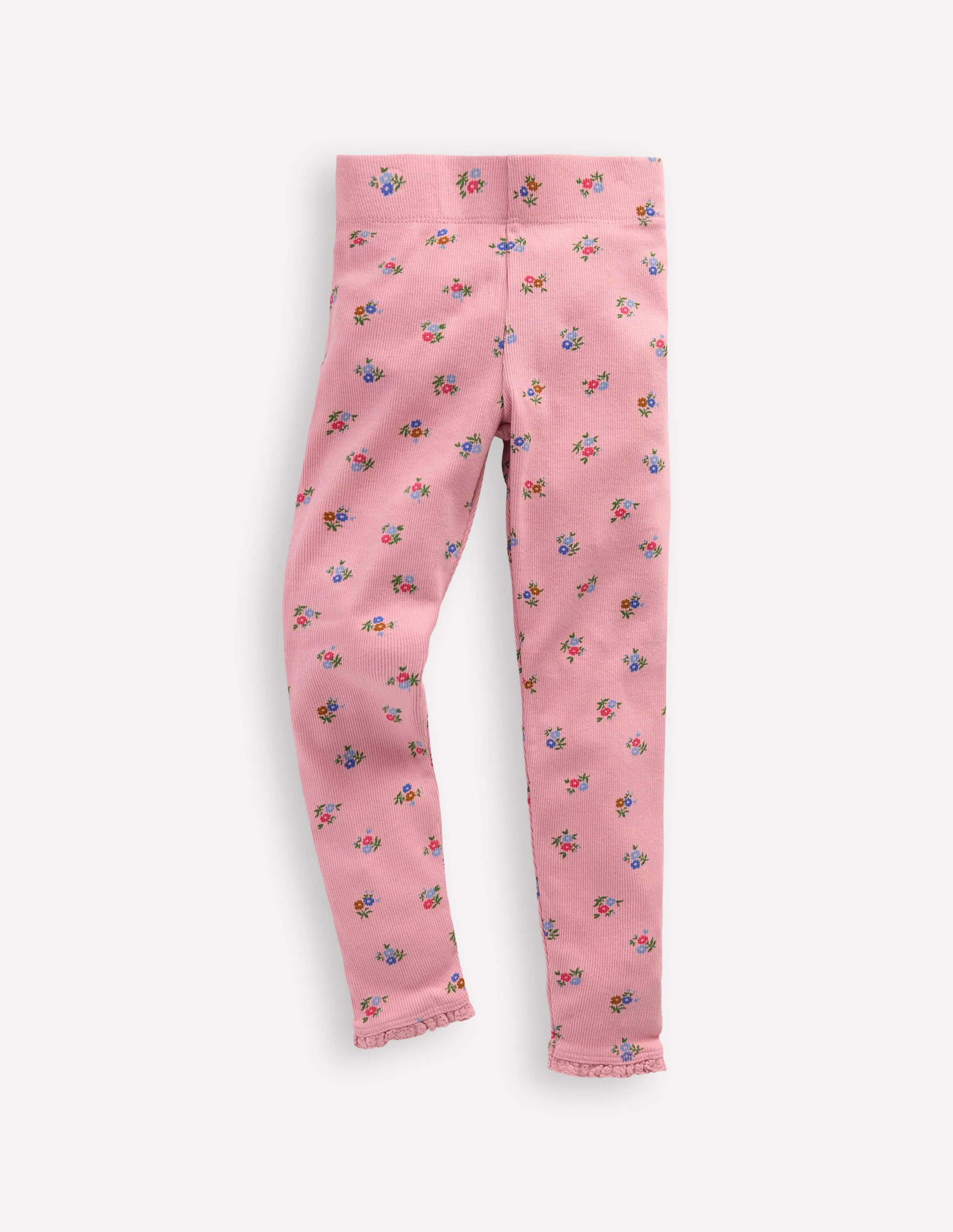 Ribbed Leggings-Chalk Pink Daisy