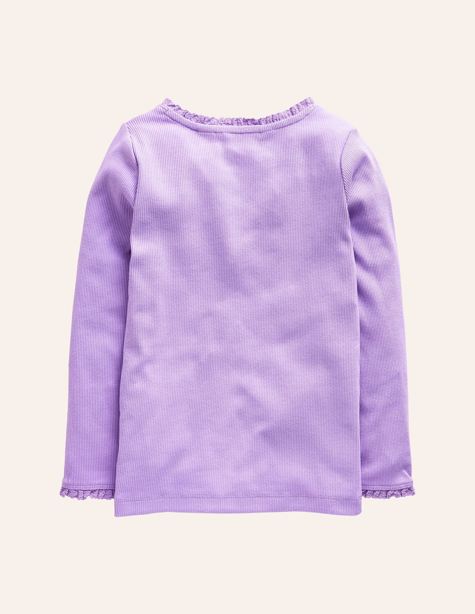 Ribbed Long Sleeve T-Shirt-Parma Violet - Image 2