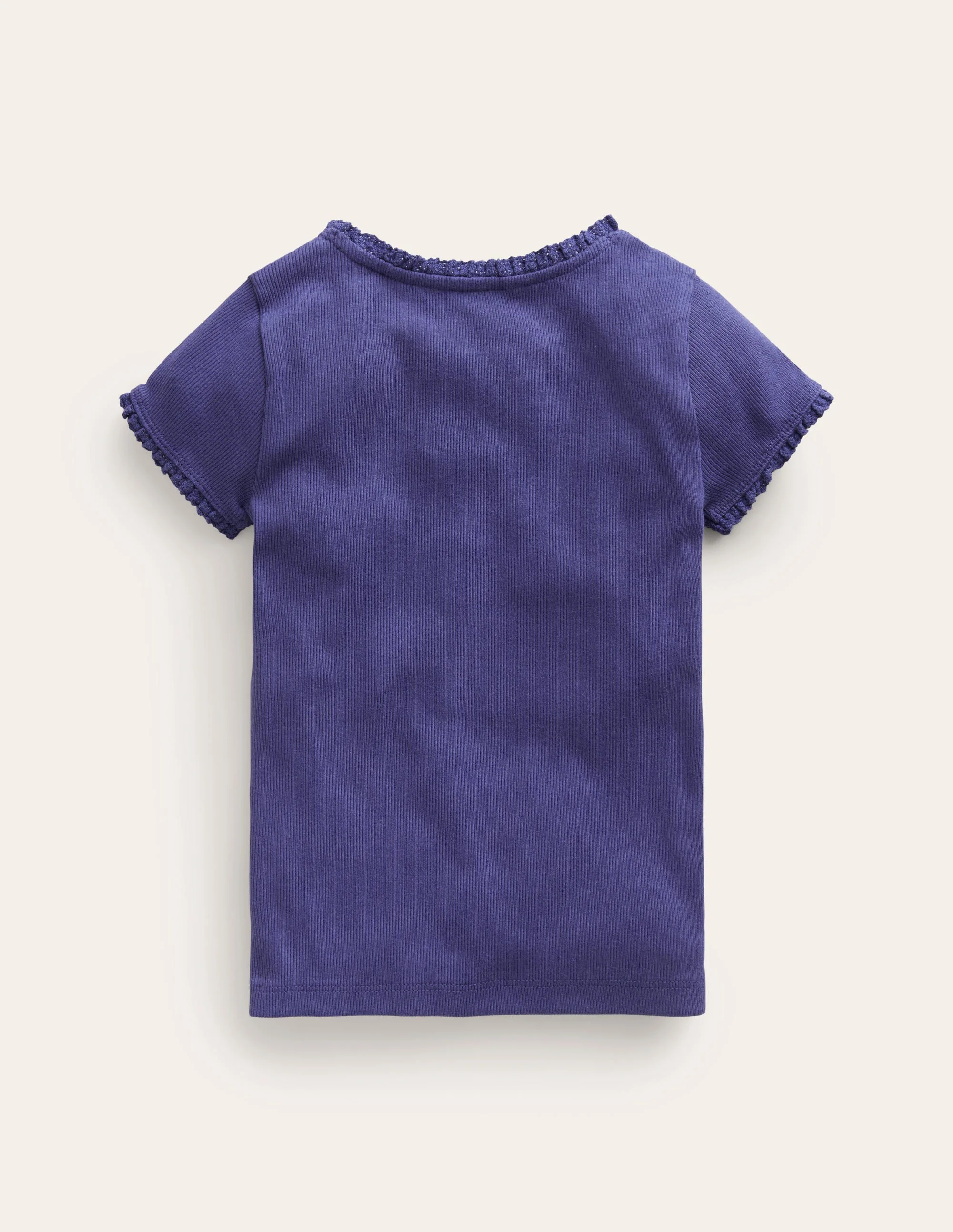 Ribbed Short Sleeve T-Shirt-Starboard Blue - Image 2